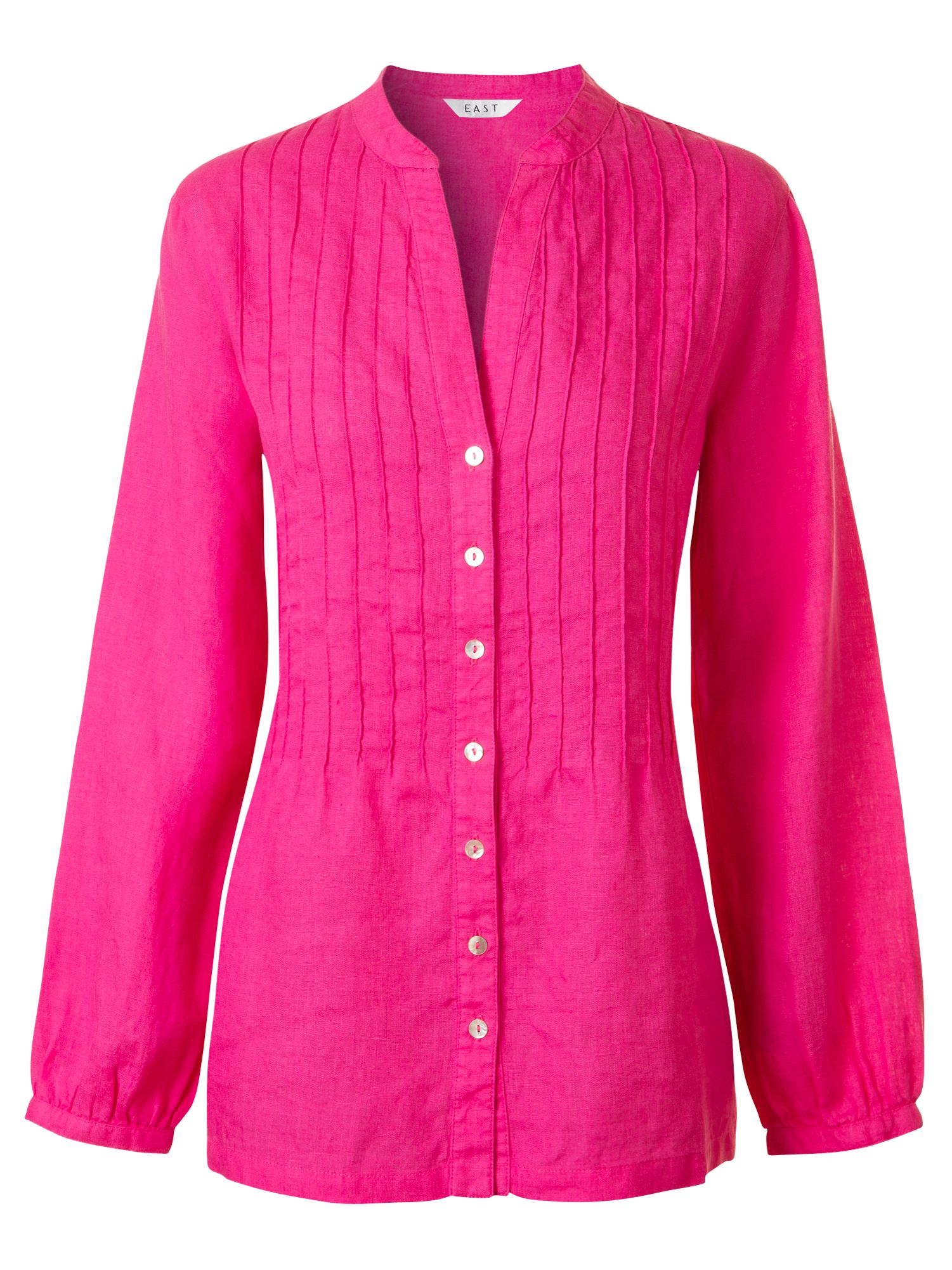 East Roma Linen Pintuck Blouse, Pink