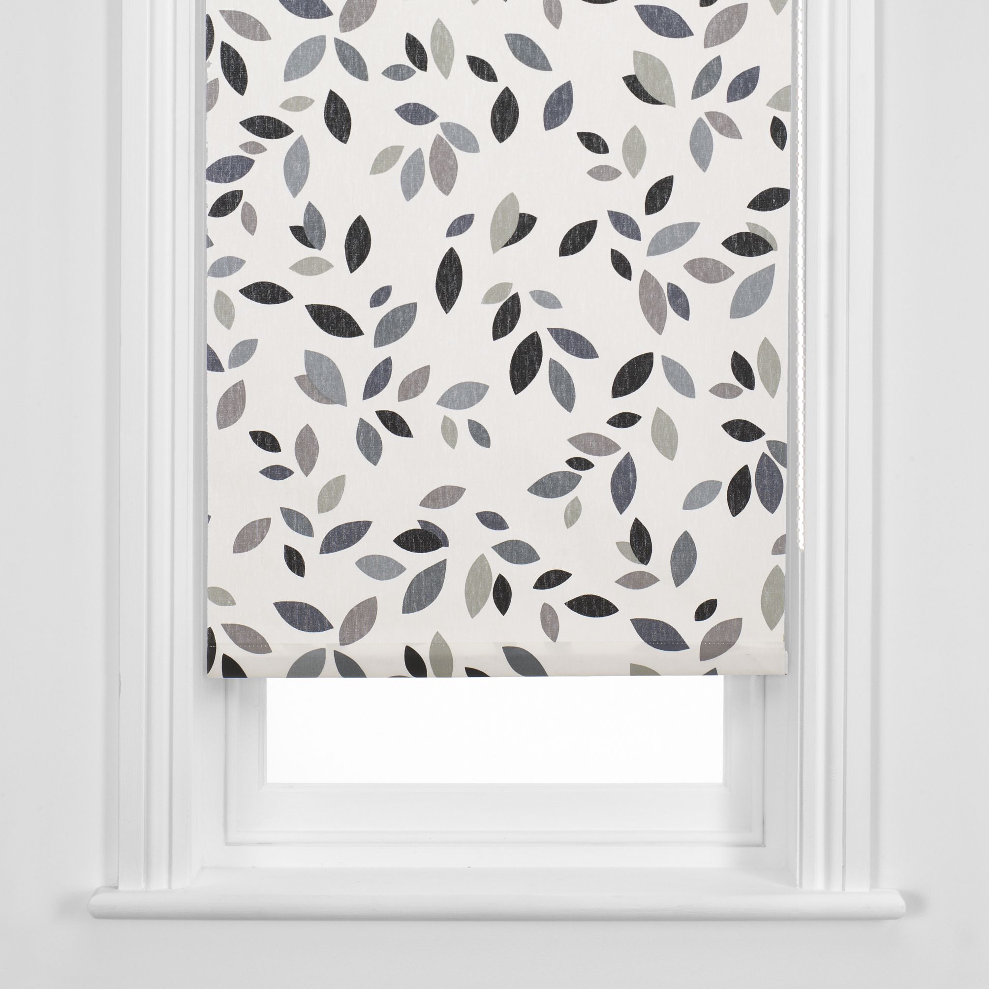 John Lewis Scattered Leaves Roller Blinds, Chrome