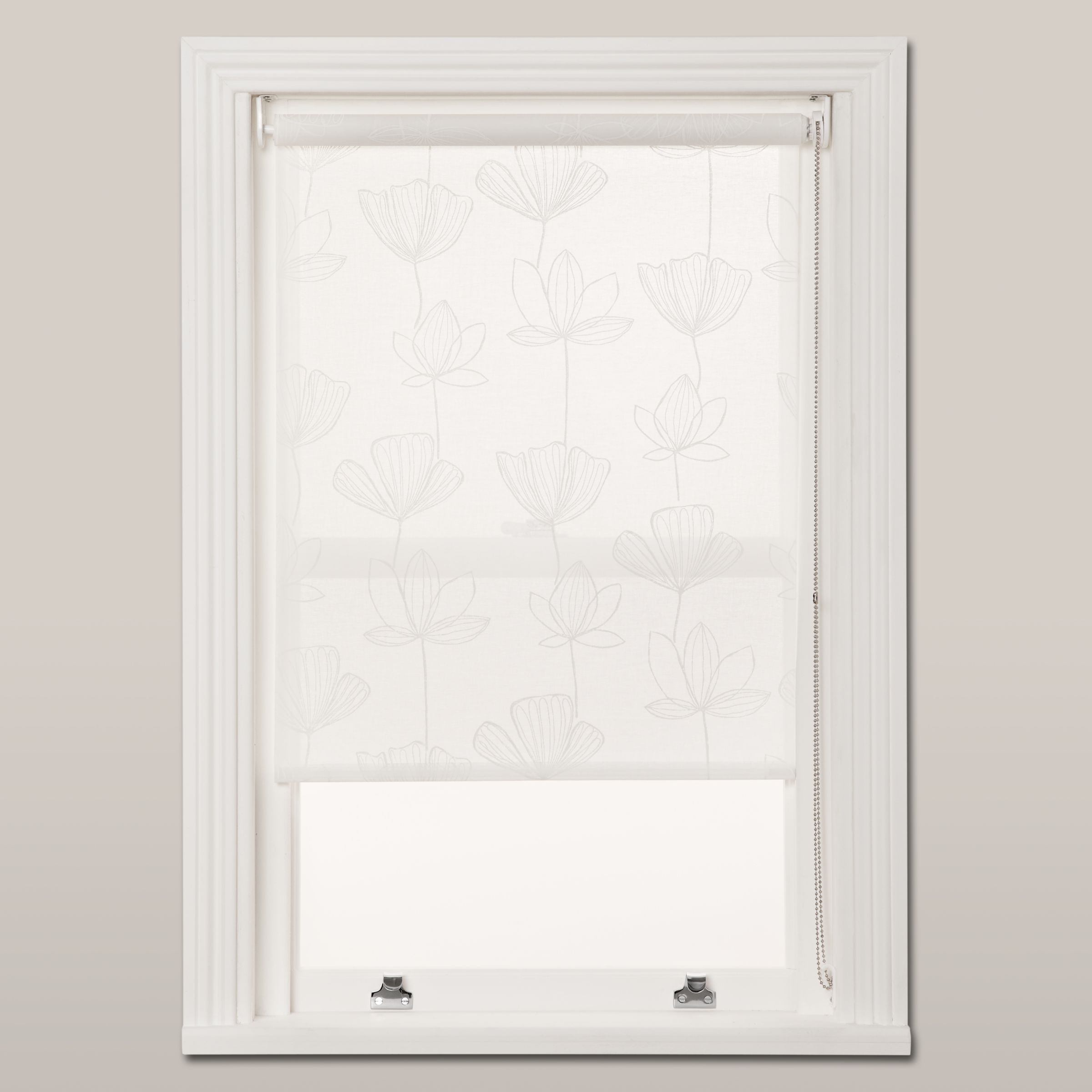 John Lewis Gingko Printed Sheer Roller Blind