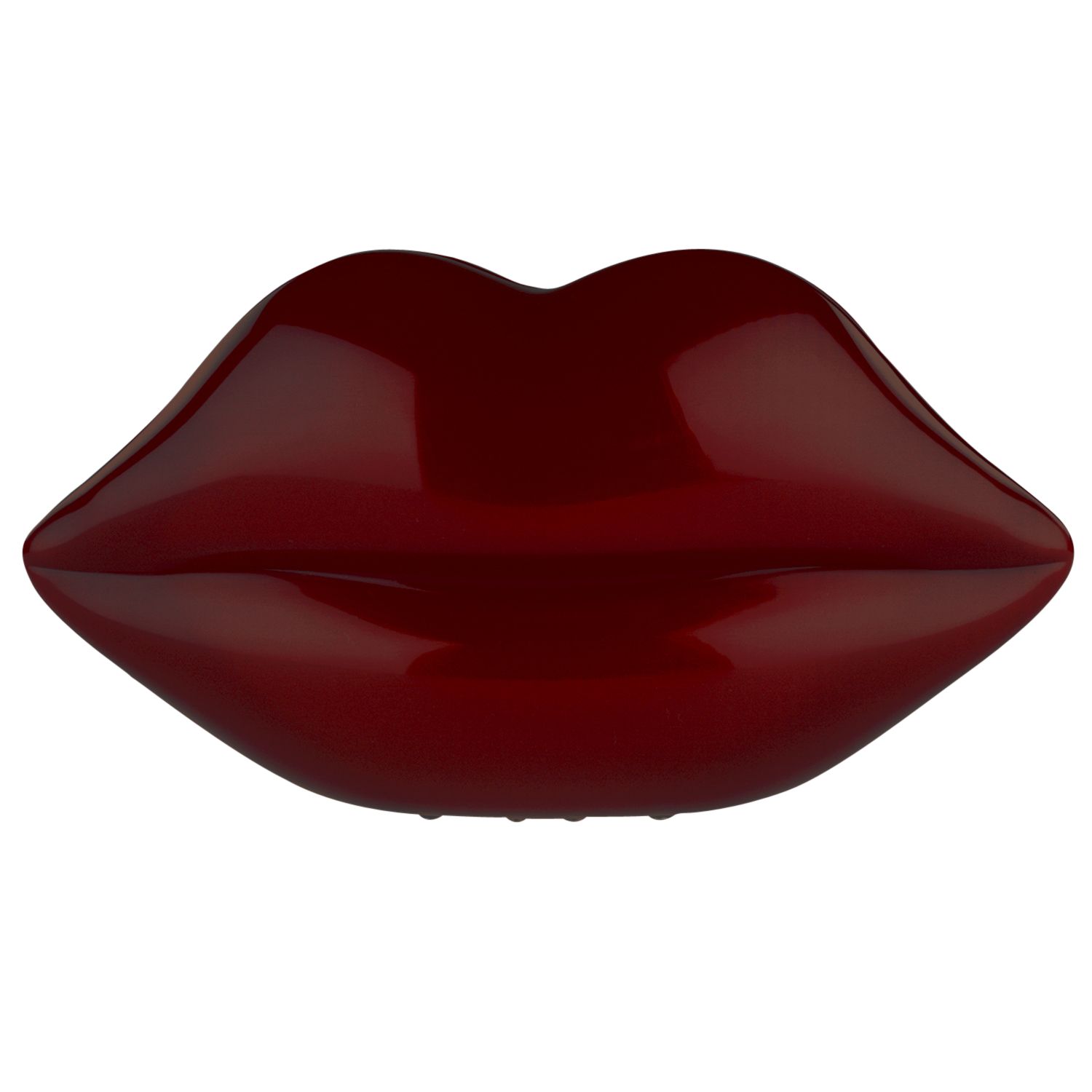 Lulu Guinness Perspex Lips Clutch Handbag, Black Cherry