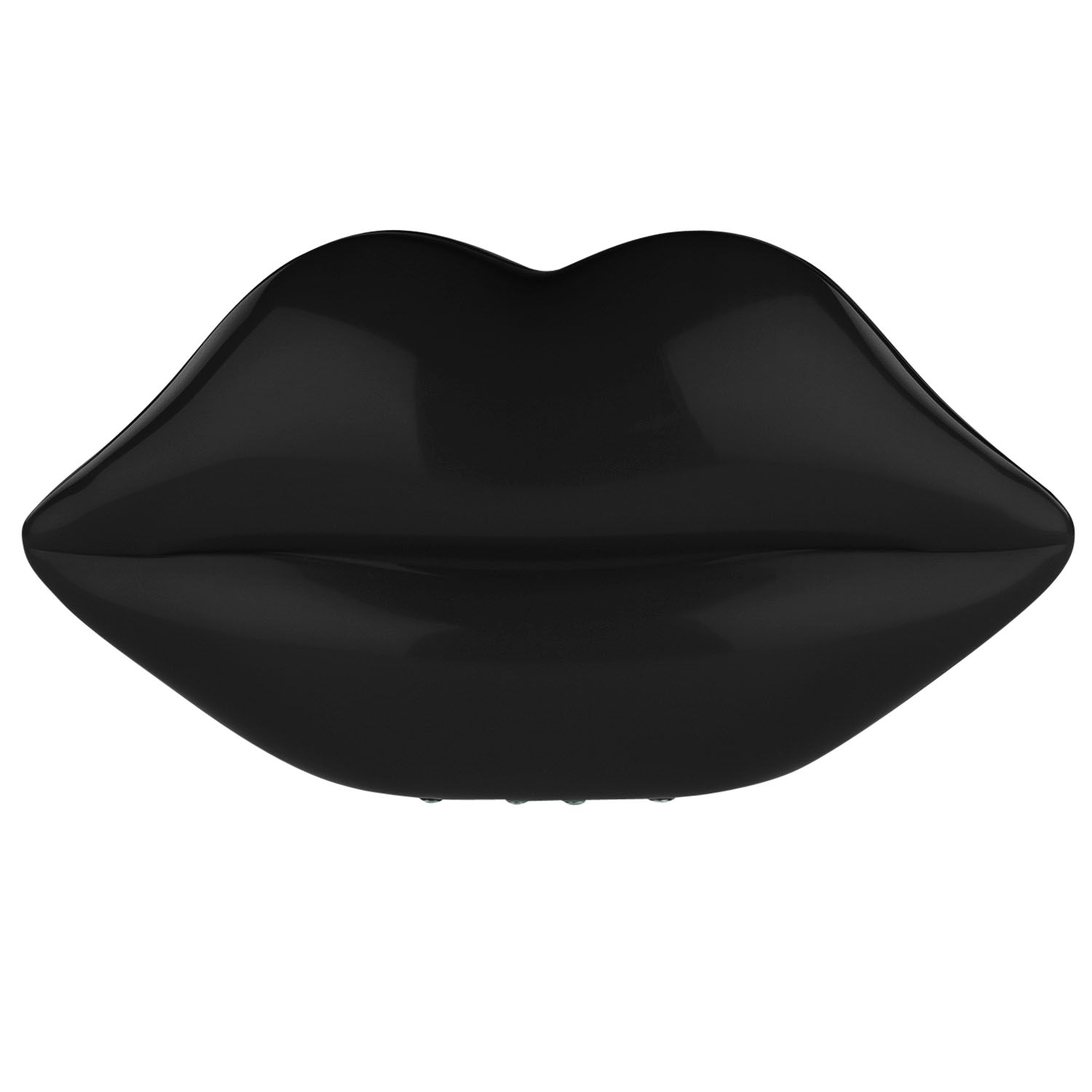 Lulu Guinness Perspex Lips Clutch Handbag, Black
