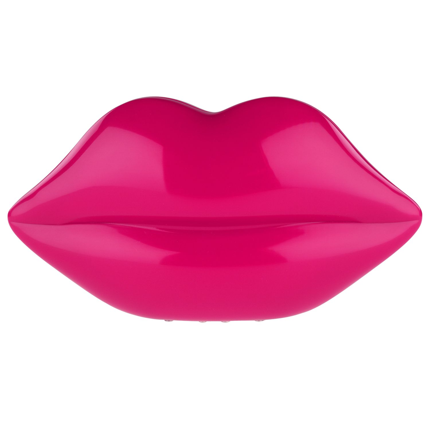 Lulu Guinness Perspex Lips Clutch Handbag, Pink
