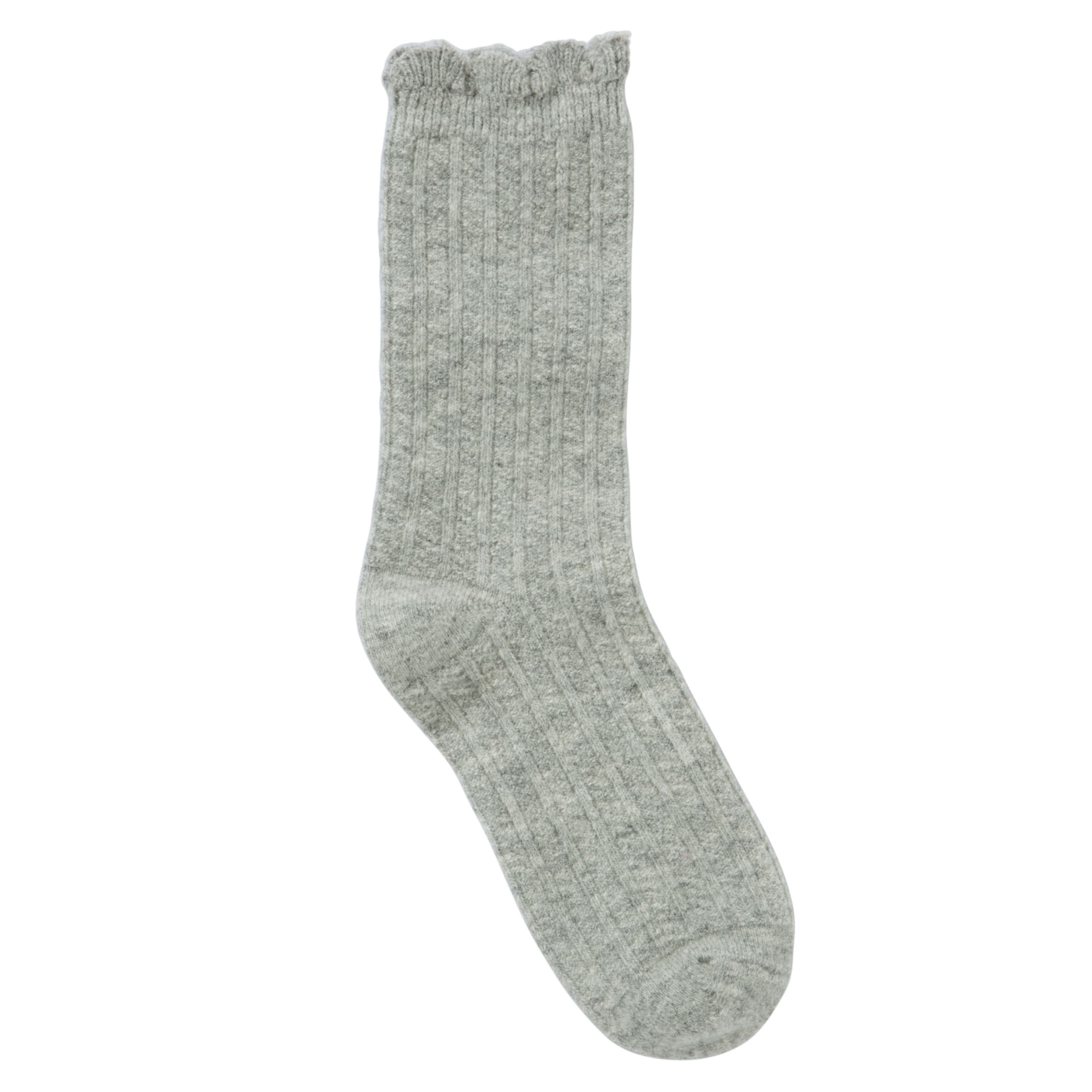 John Lewis Women Wool Bed Socks, Grey