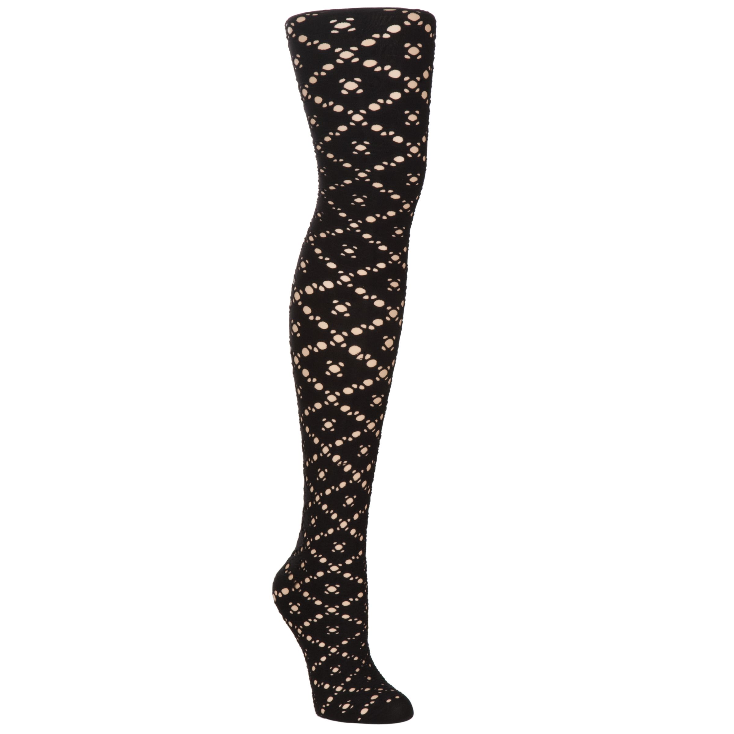 Emilio Cavallini Large Hole Patterned Tights Black