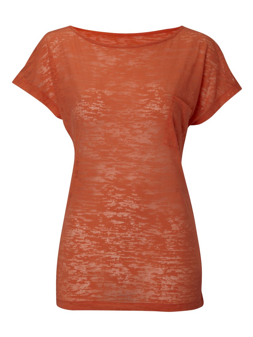 Camouflage Devore Pocket T-Shirt, Coral