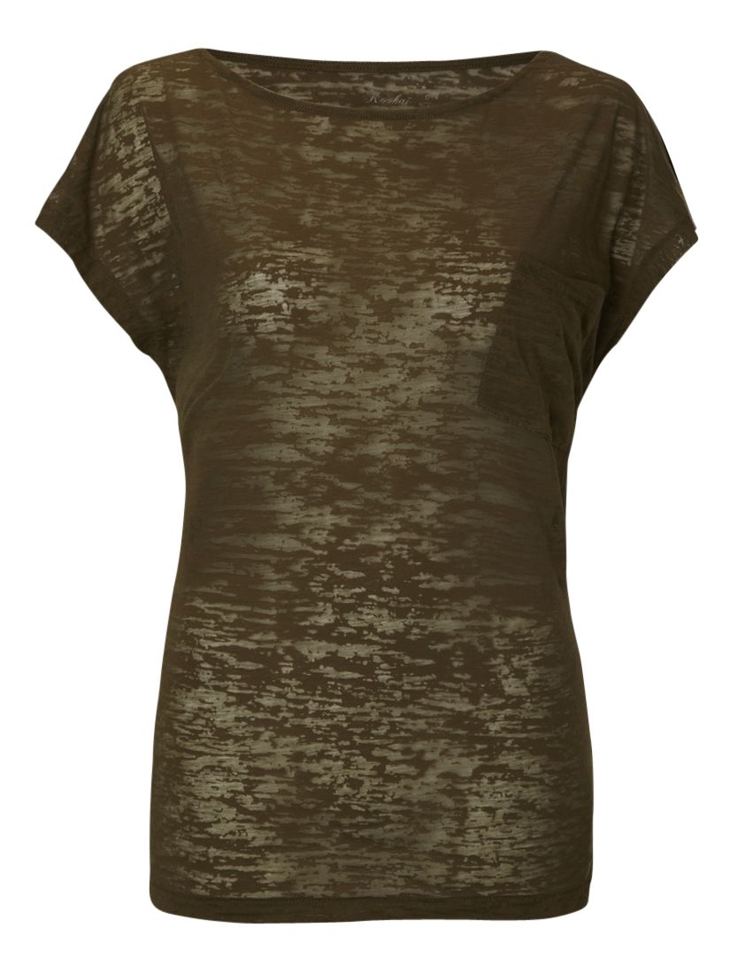 Kookai Camouflage Devore Pocket T-Shirt, Dark