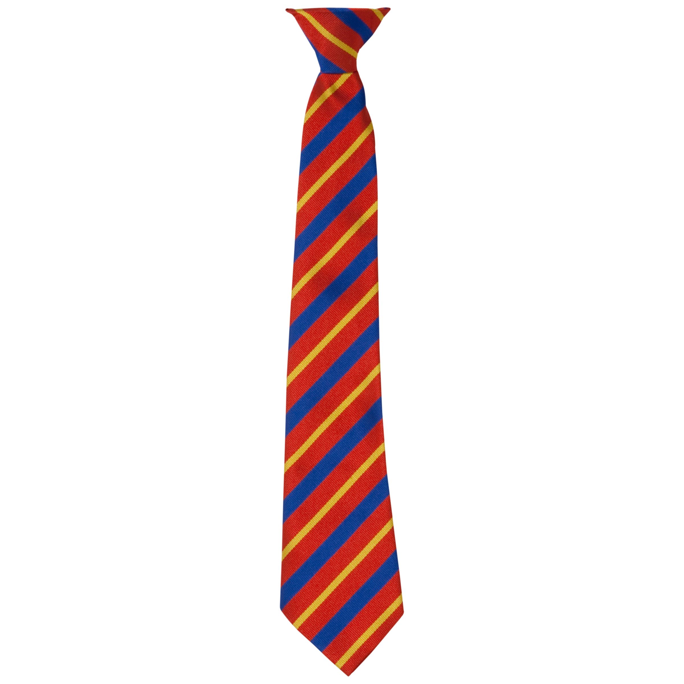 Click Here for St Peter's Catholic School Unisex School Tie, Red/Royal Blue/Gold Stripe