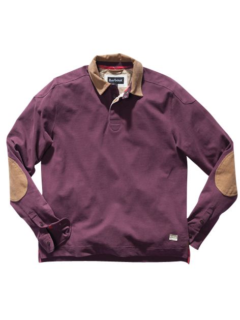 Barbour Eagle Long Sleeve Rugby Shirt, Red