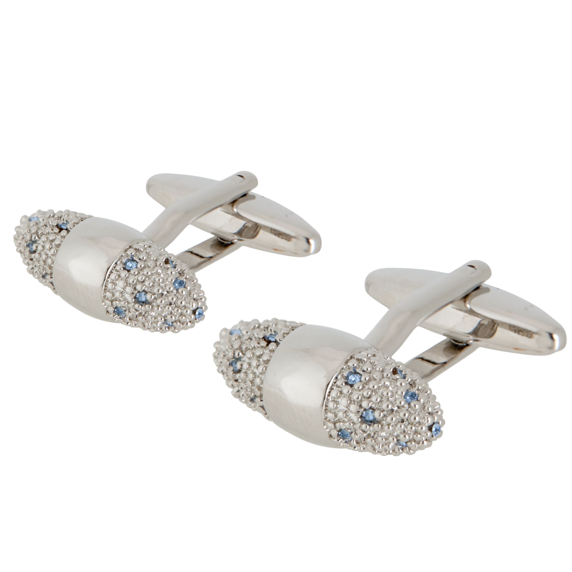 John Lewis Crystal Bullet Cufflinks, Silver