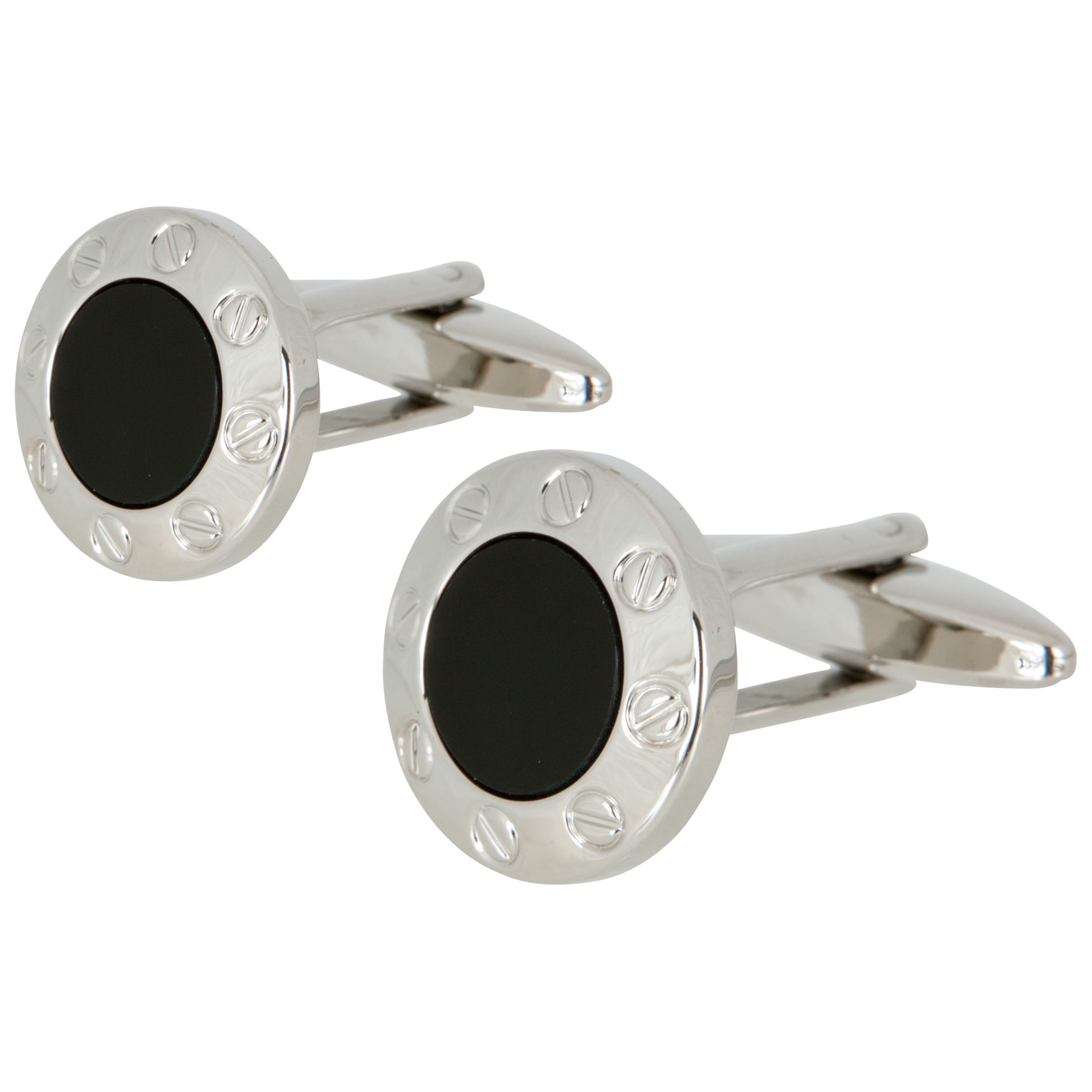 Semi Precious Onyx Button Cufflinks,