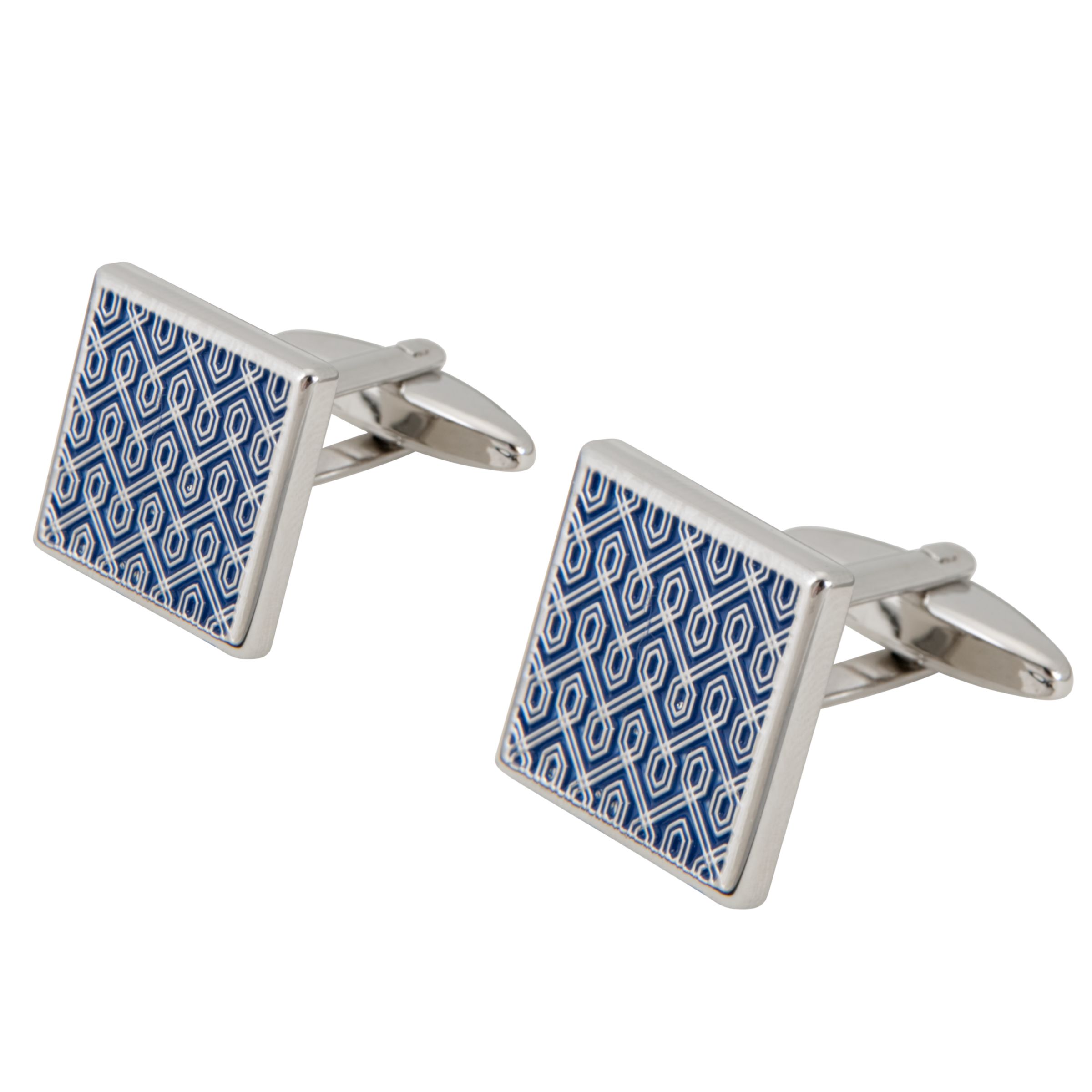 Square Pattern Cufflinks, Blue