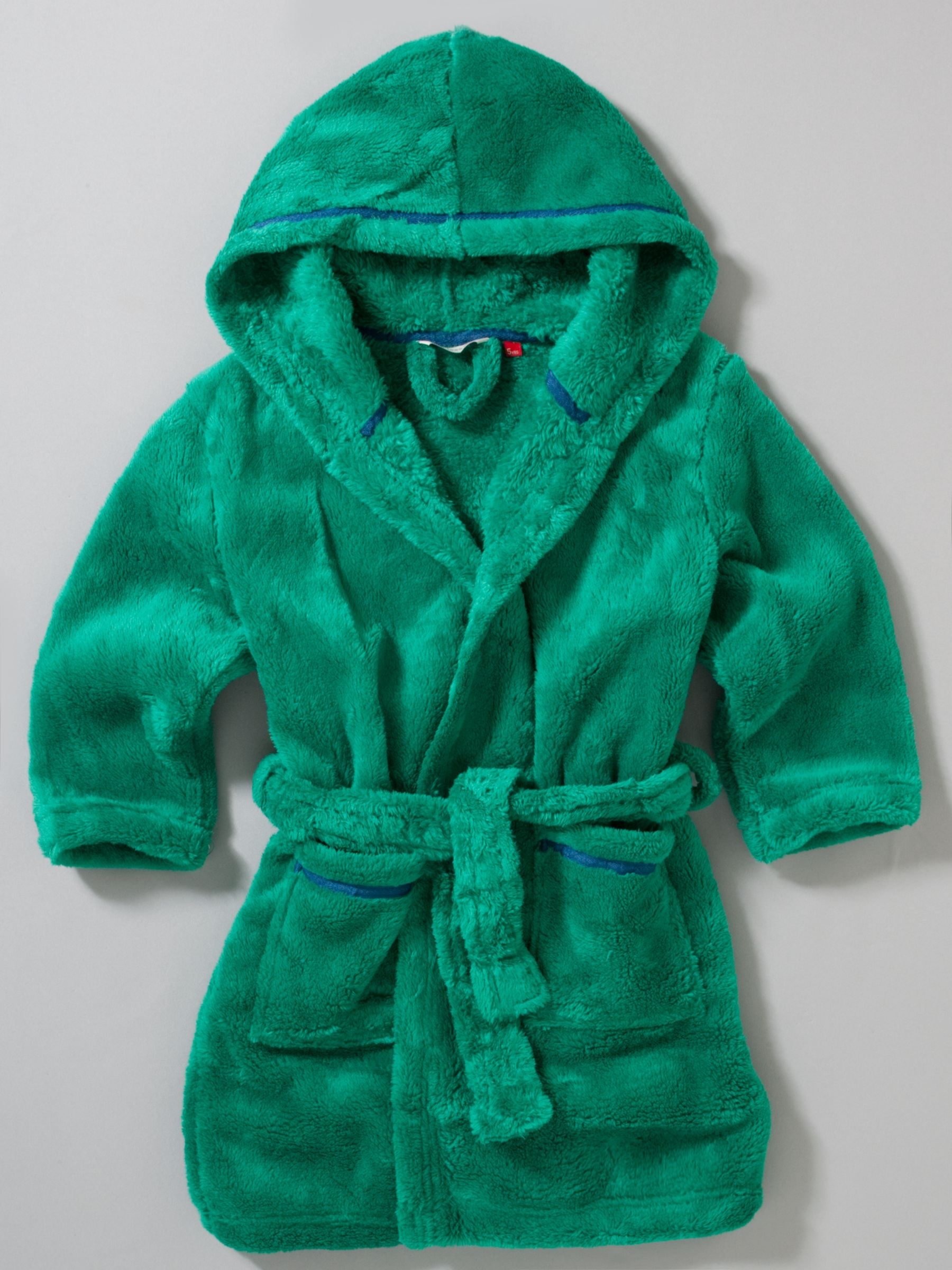 John Lewis Boy Hooded Fleece Robe, Green