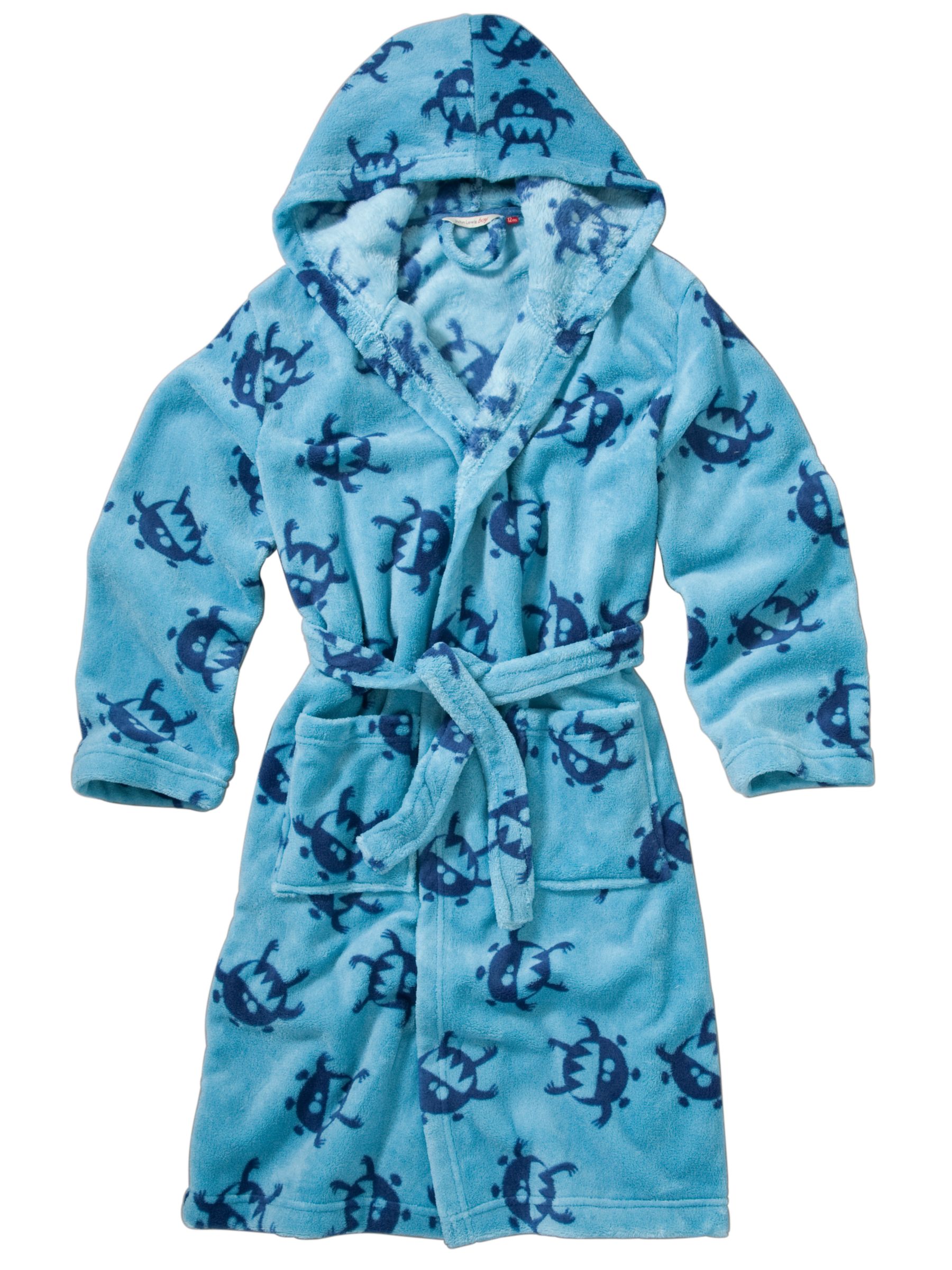 John Lewis Boy Monster Hooded Robe, Blue