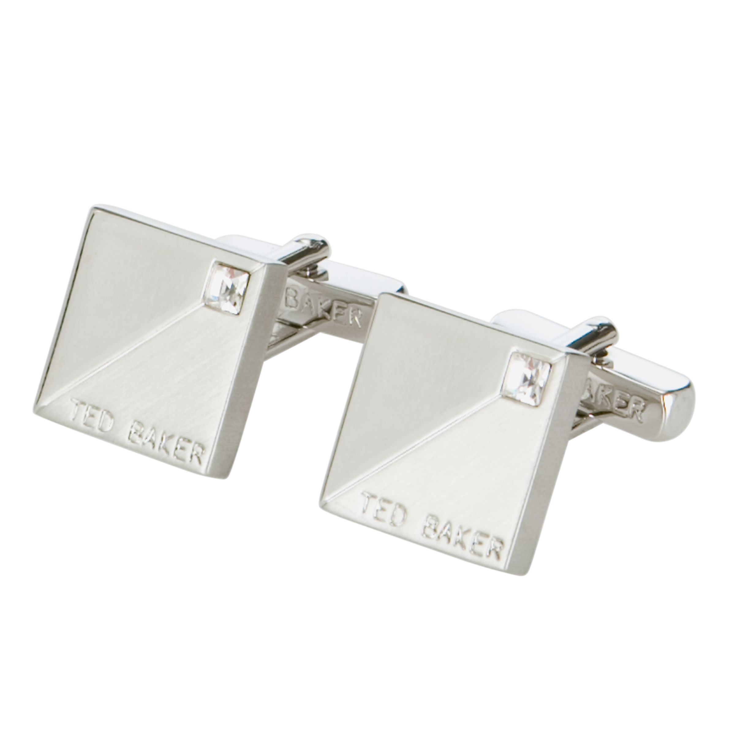 Ted Baker Corner Crystal Cufflinks, Silver