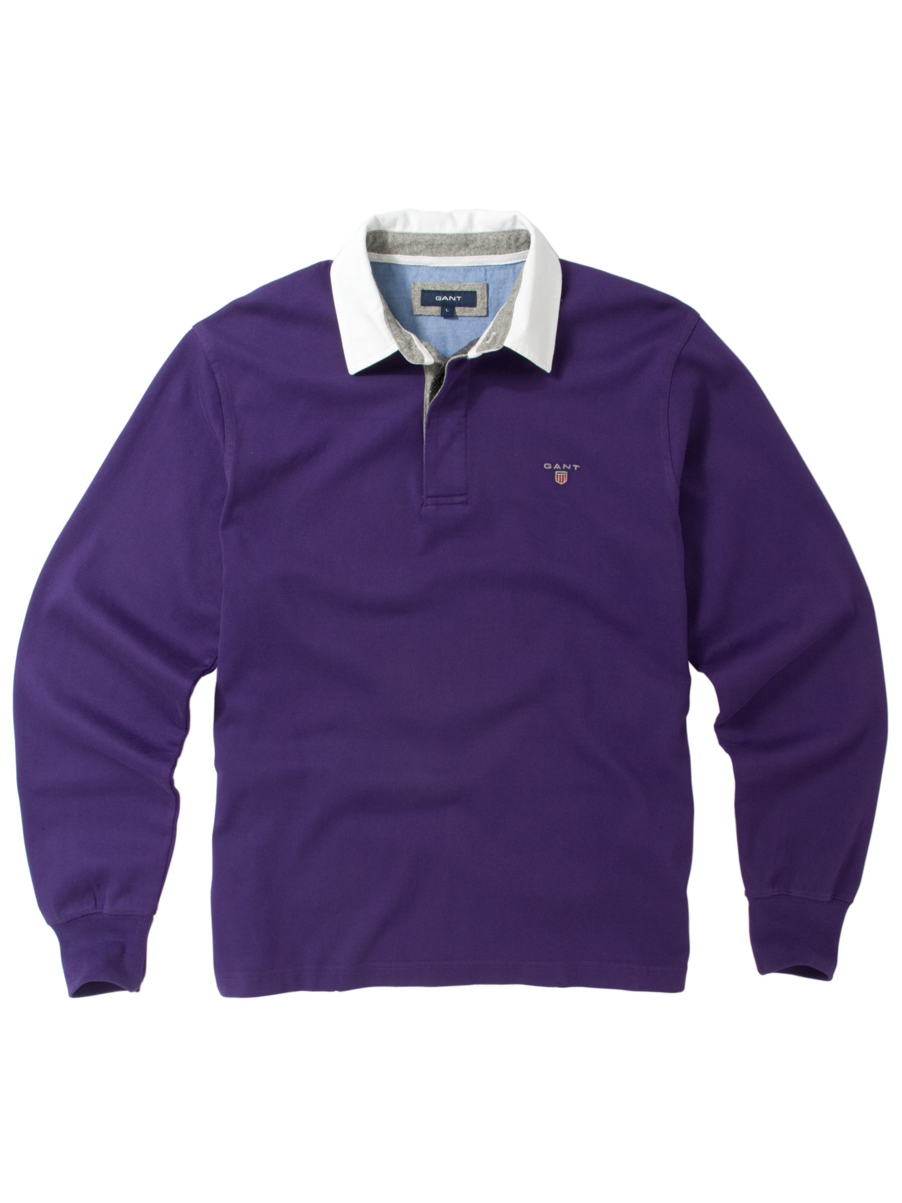 Solid Heavy Rugby Shirt, Purple