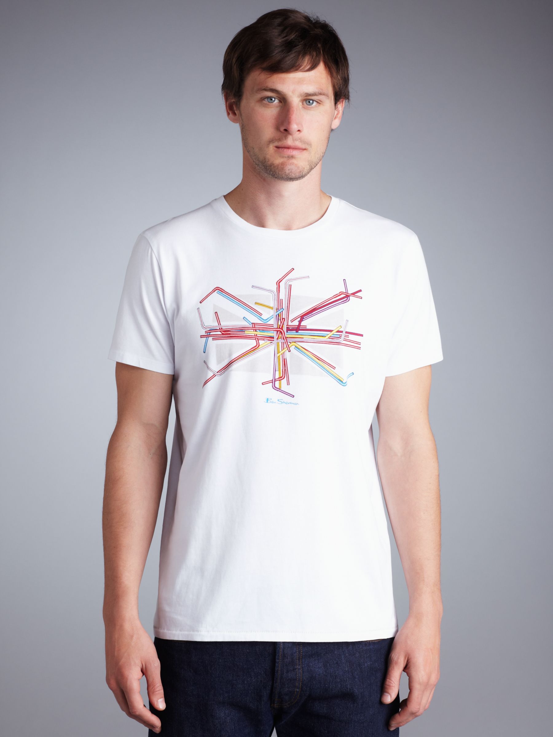 Ben Sherman Straws Union Jack T-Shirt, White