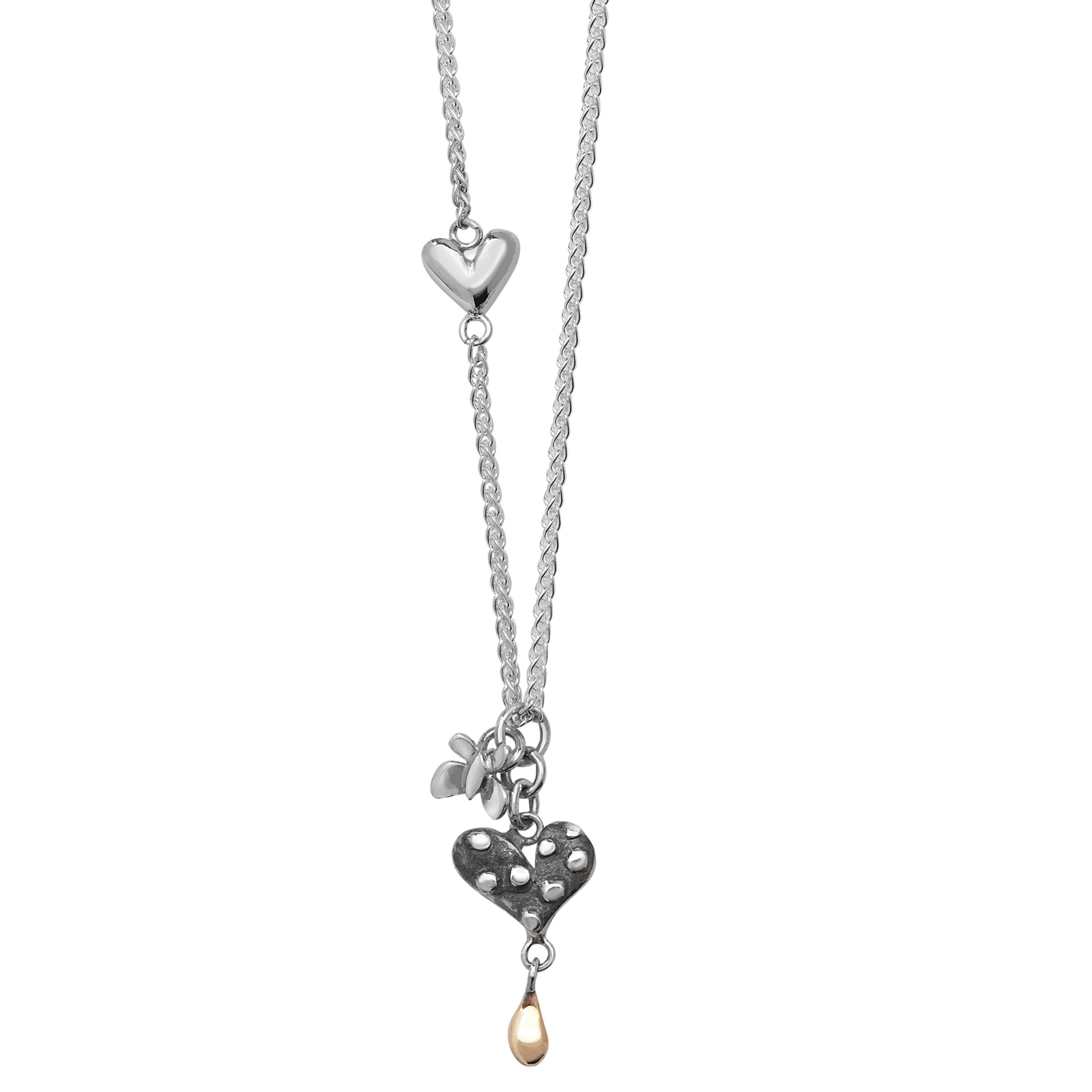 Linda Macdonald Dotty Heart Butterfly Gold Dew Drop Necklace