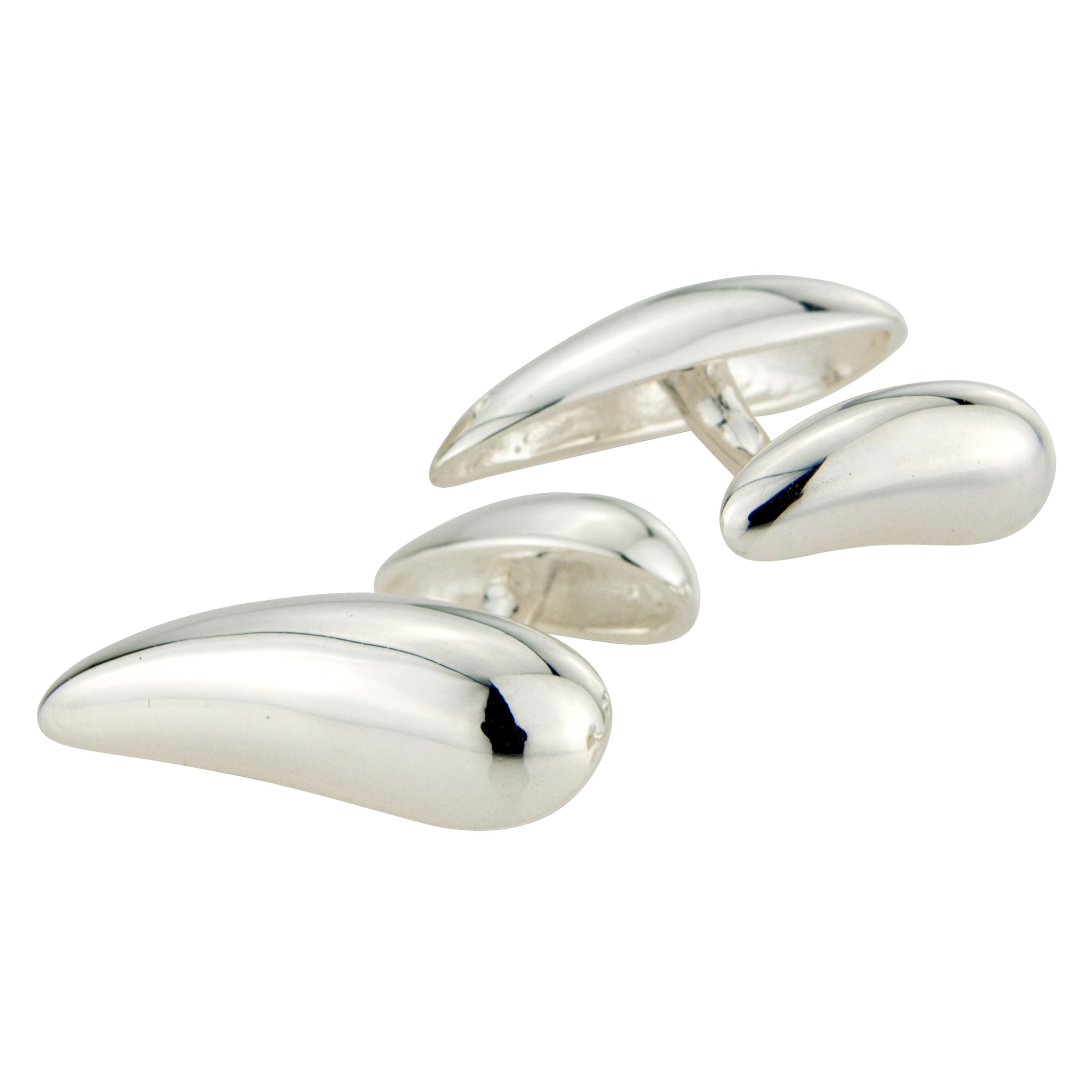 So Jewellery Teardrop Sterling Silver Cufflinks,