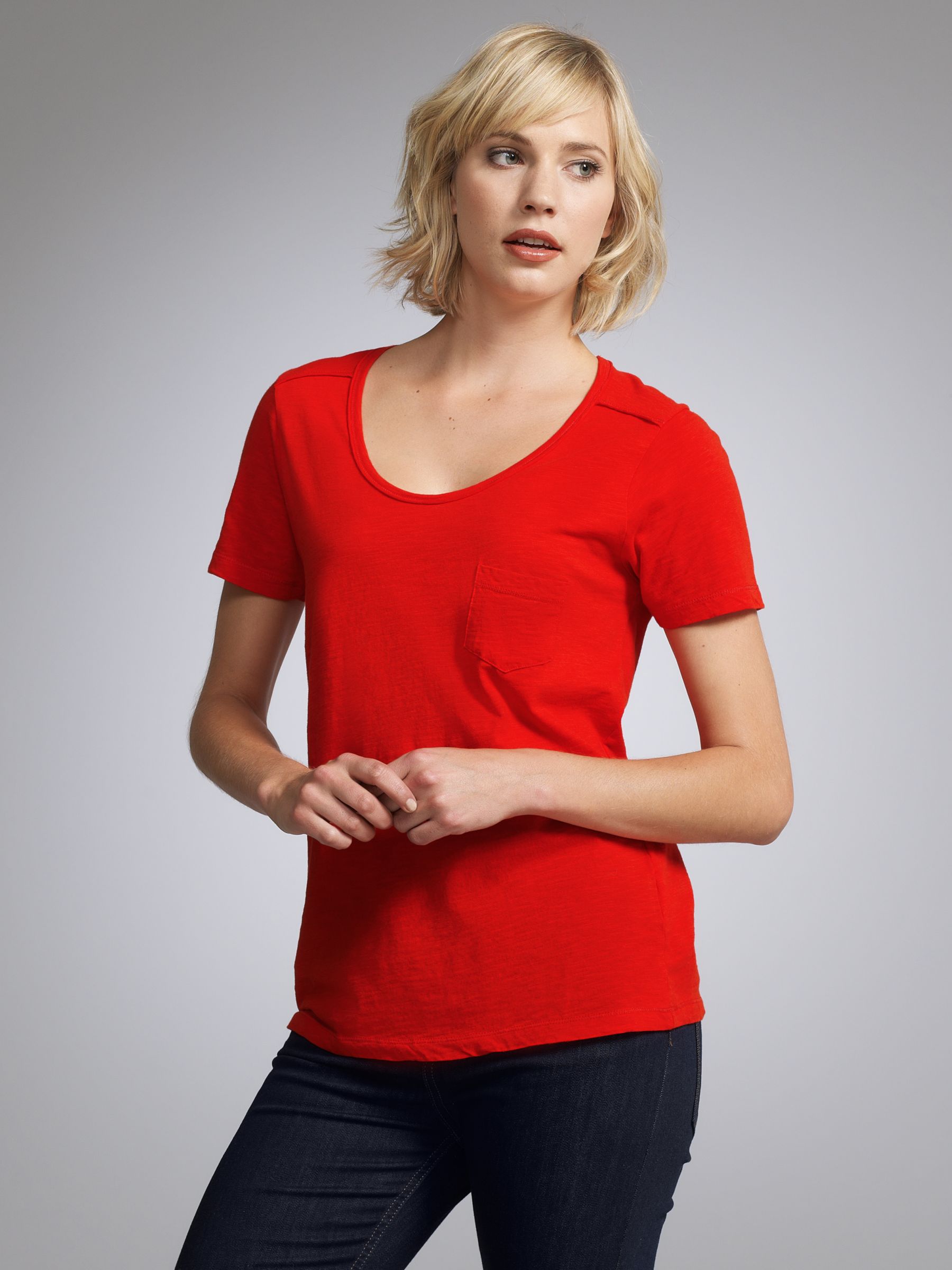 Daisy Roll Sleeve T-Shirt, Red