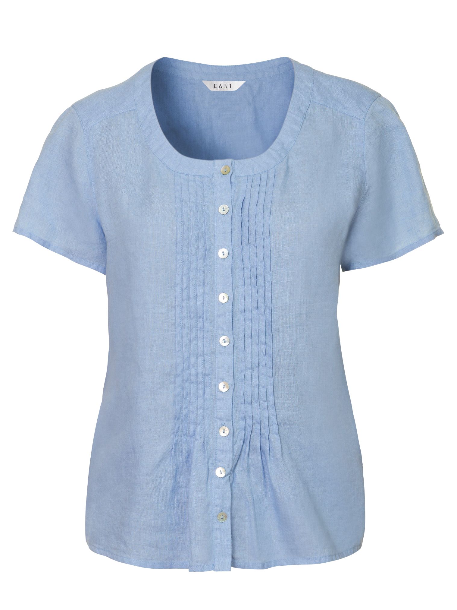 Leeds Pintuck Linen Blouse, Blue