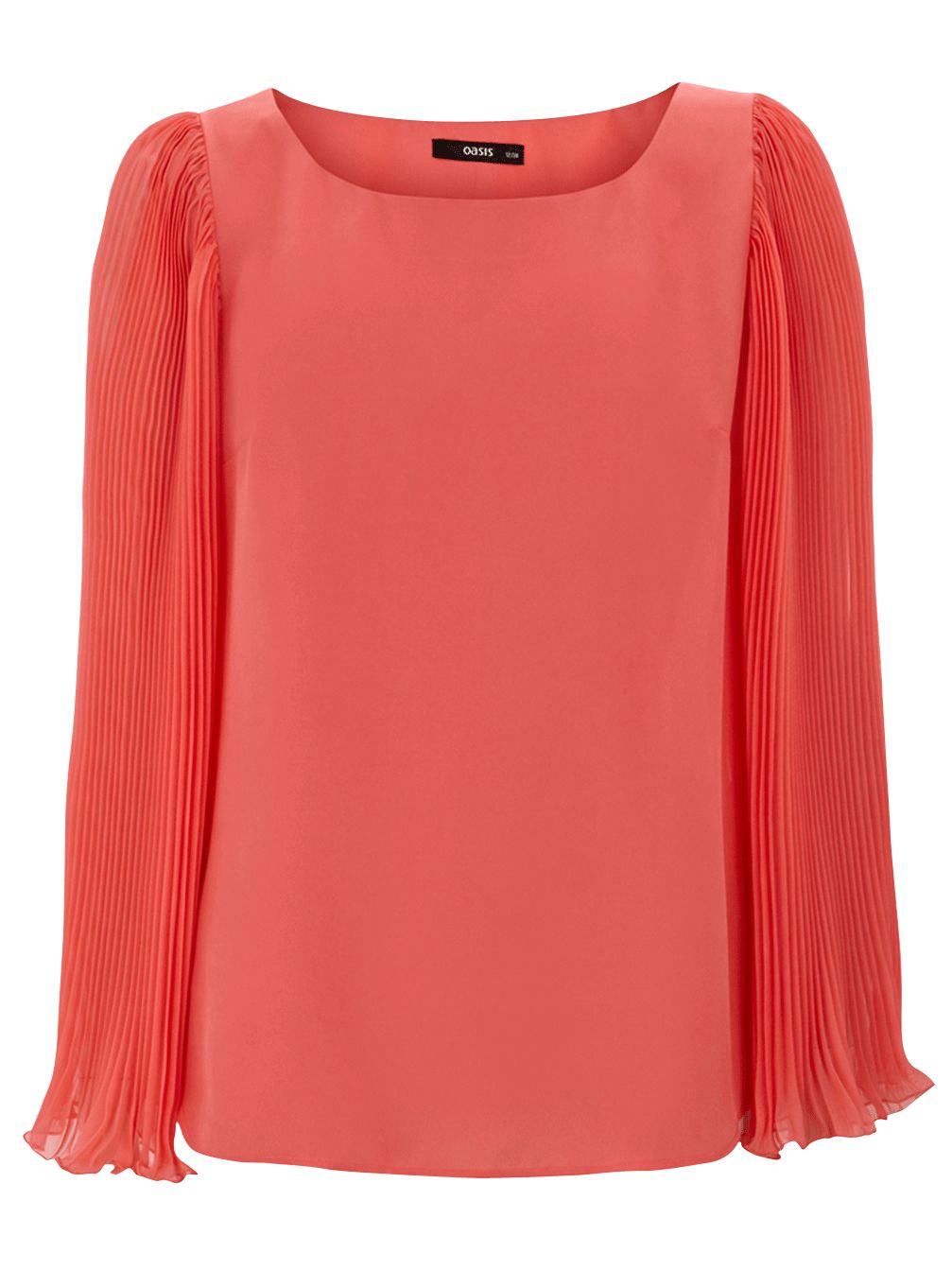 Fluted Pleat Sleeve Blouse, Pale Orange