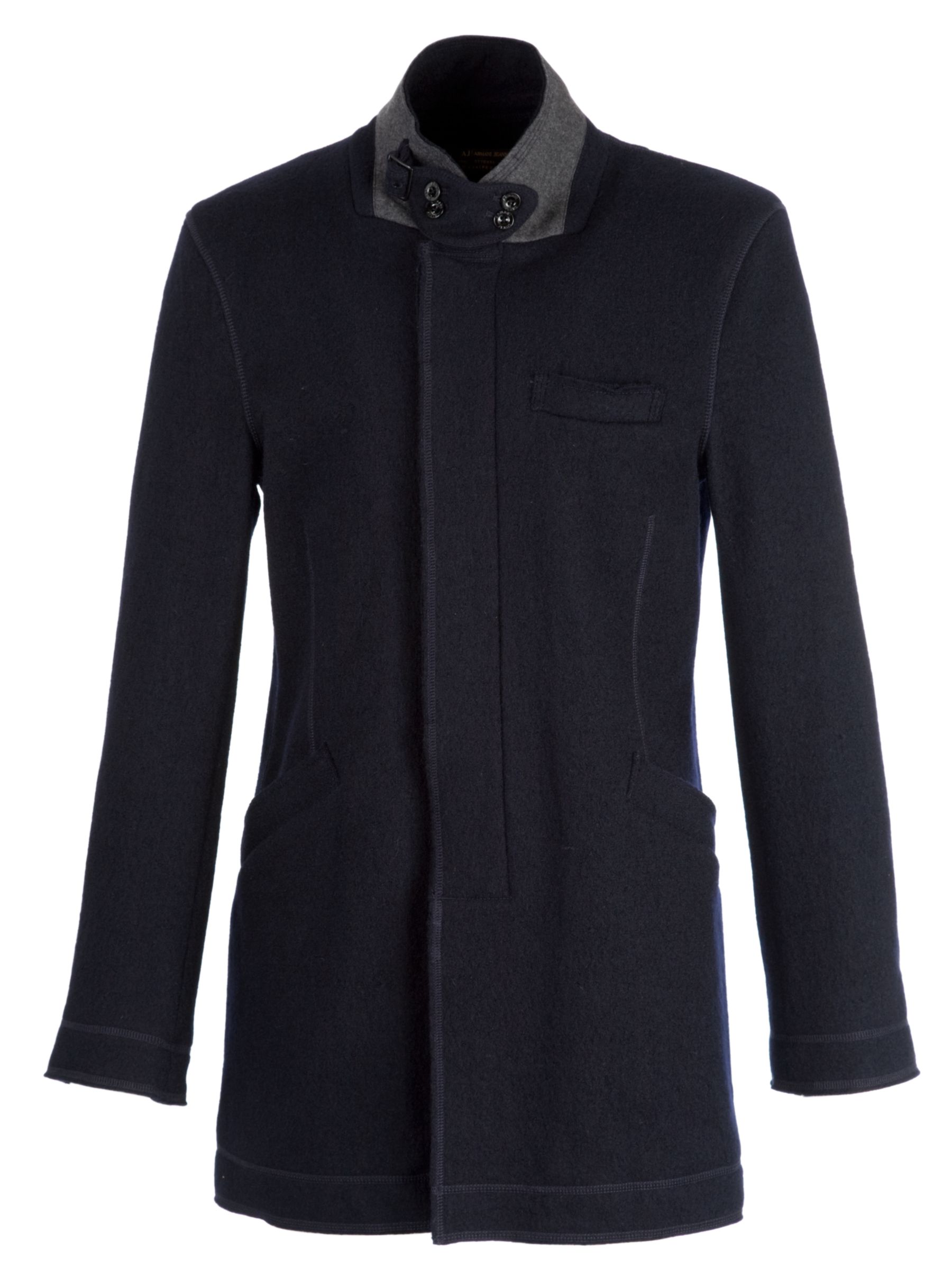 Armani Jeans Mid-Length Jacket, Navy at John Lewis