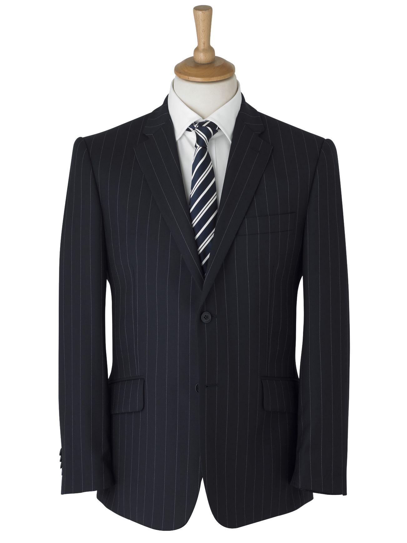 Paul Costelloe Wide Stripe City Suit Jacket, Navy at JohnLewis