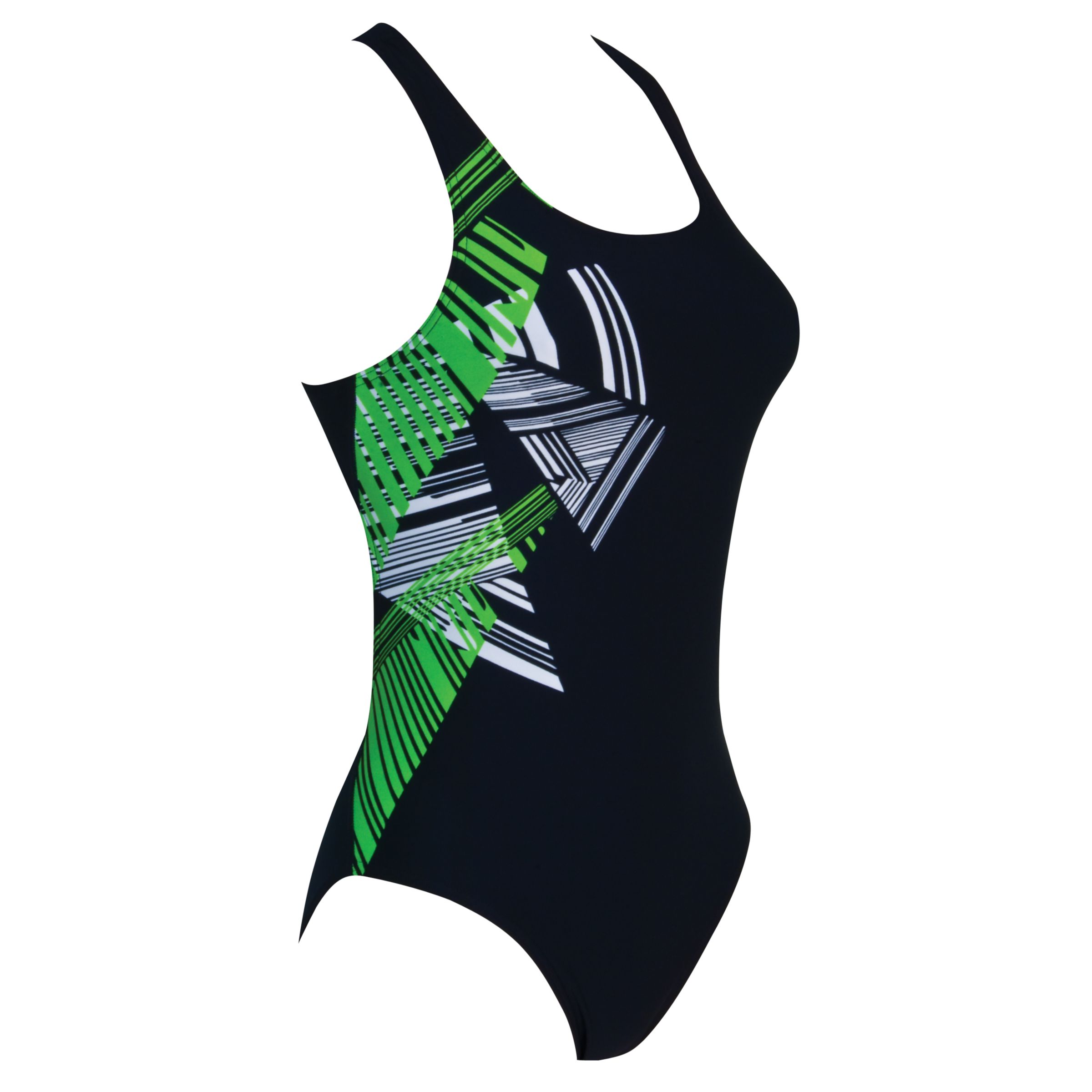 Zoggs Brisbane Powerback Swimsuit, Black/Green