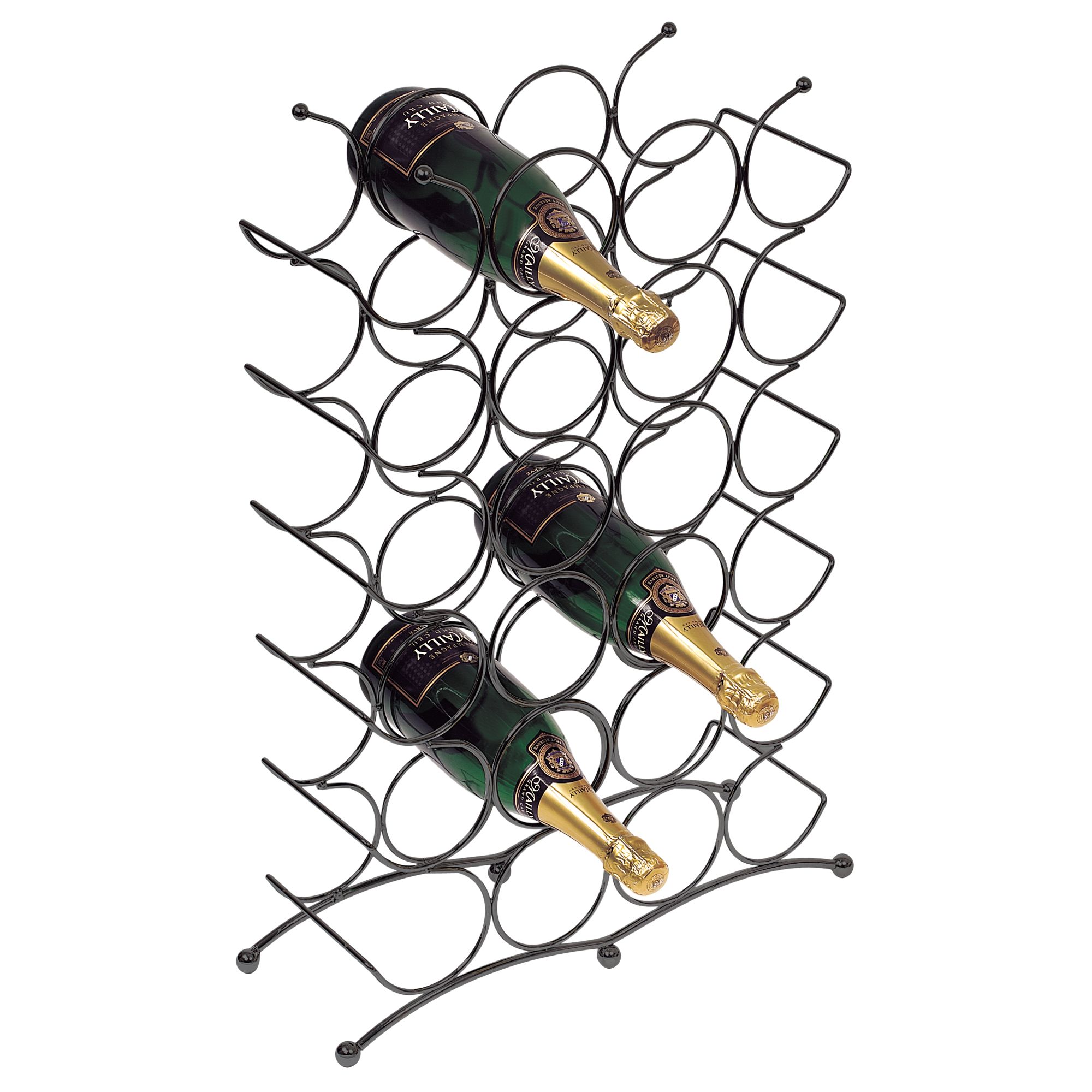 John Lewis Circolare 24 Bottle Wine Rack, Black