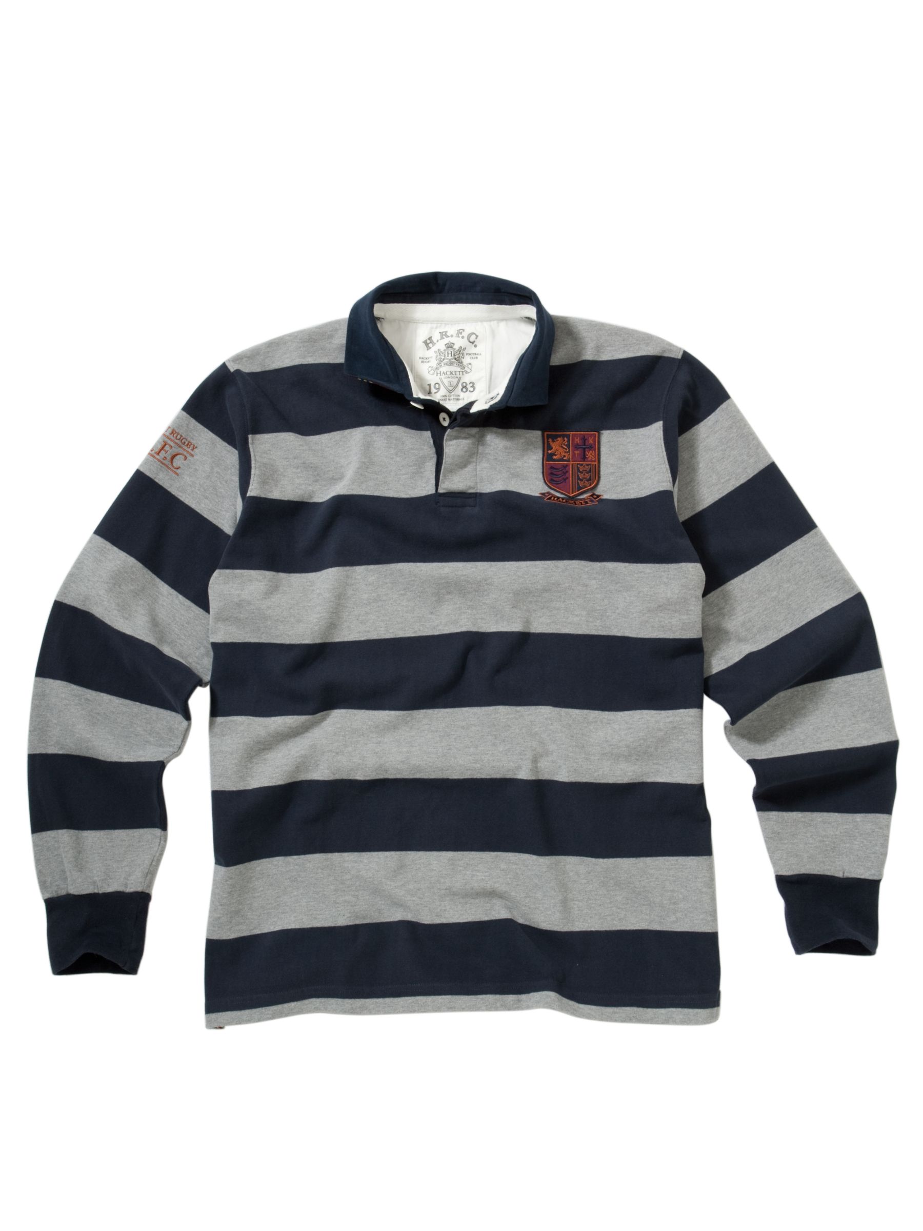 London Block Stripe Rugby Shirt, Navy/Grey