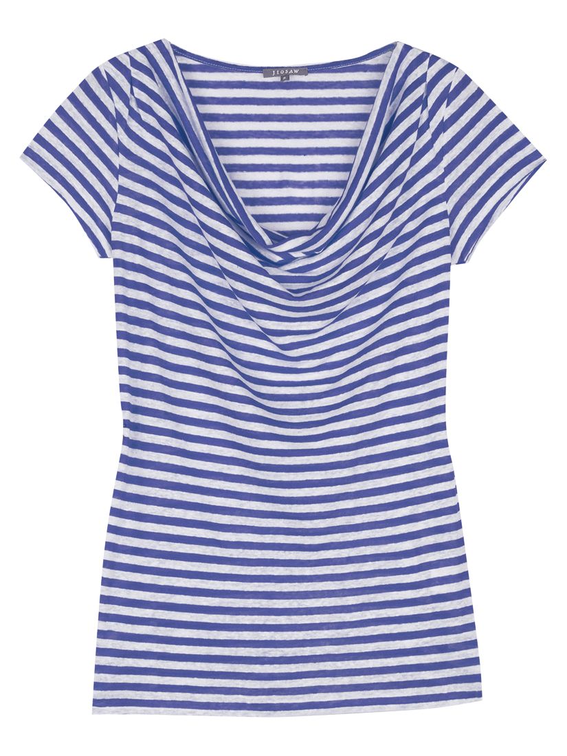 Linen Stripe T-Shirt, Bright blue