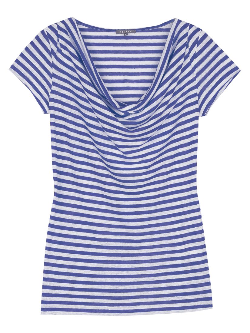 Linen Stripe T-Shirt, Bright blue