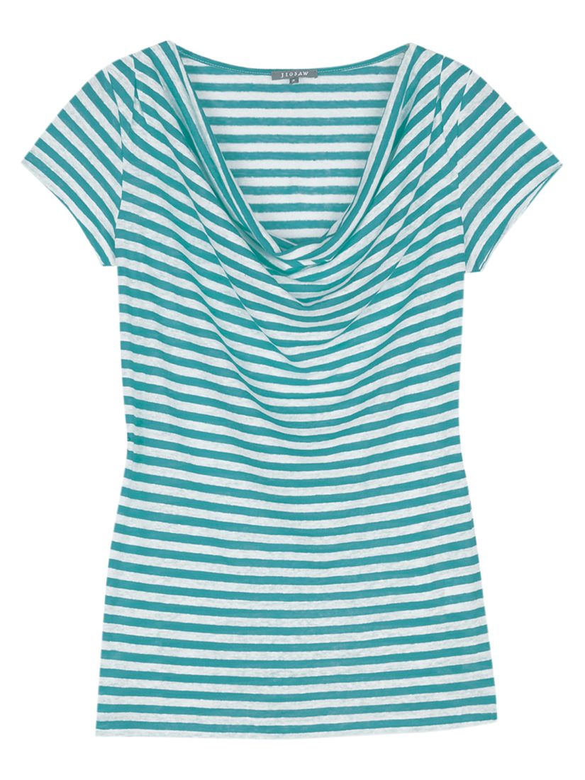 Linen Stripe T-Shirt, Peacock