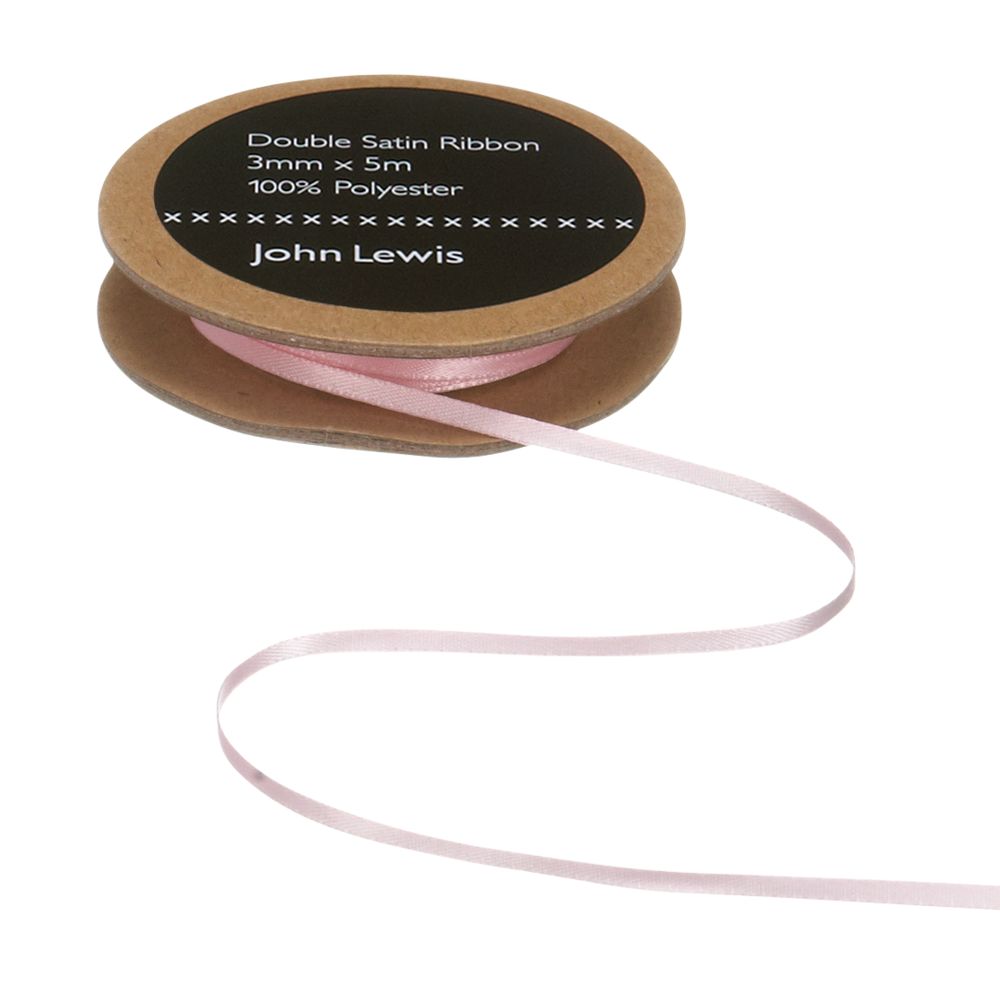  John Lewis Double Satin Ribbon, 5m, Camisole, 7mm