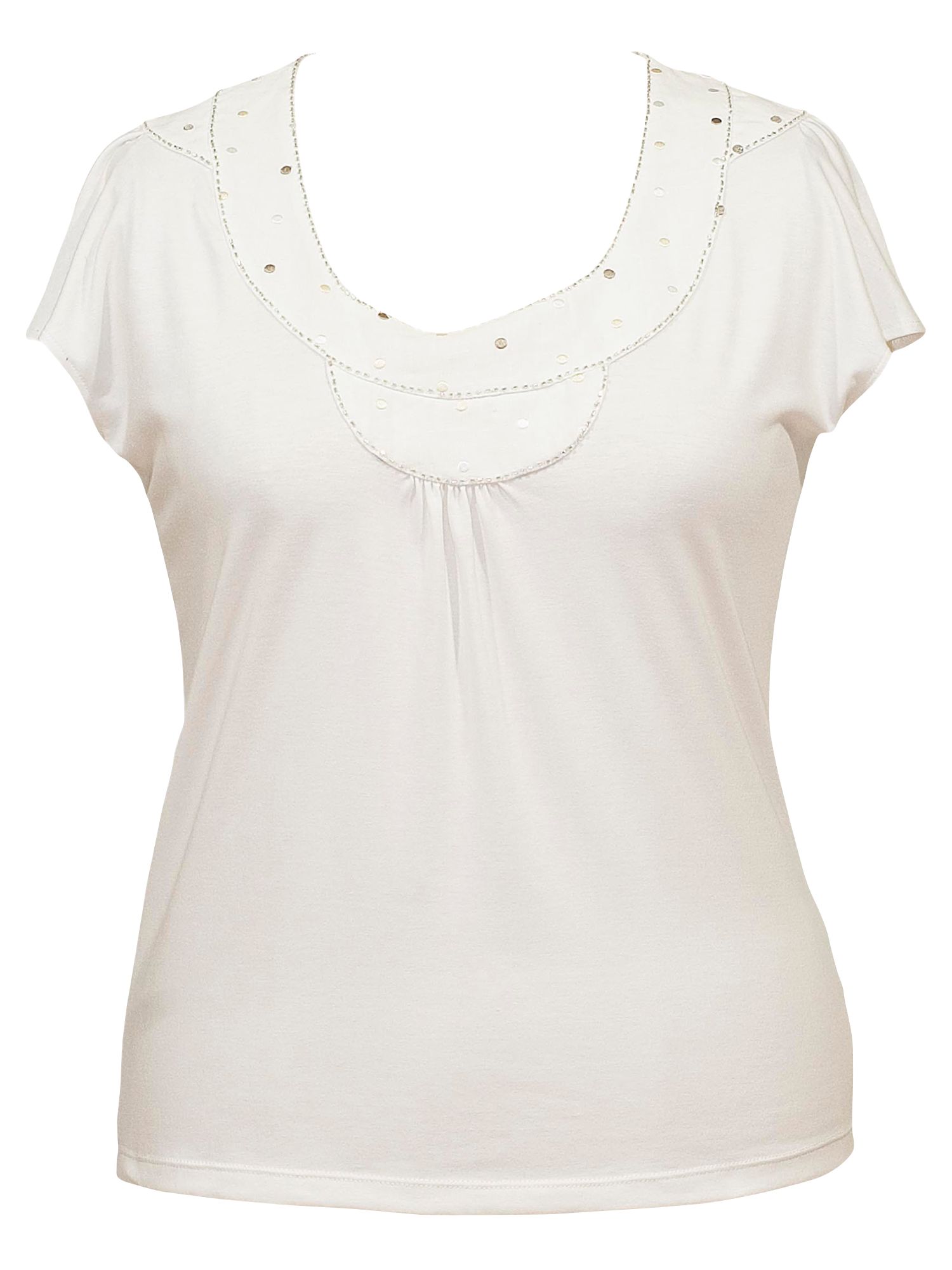 Chesca Embroidered Spot T-Shirt, Ivory