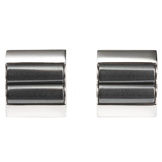 Hema Haematite Roll Top Cufflinks,