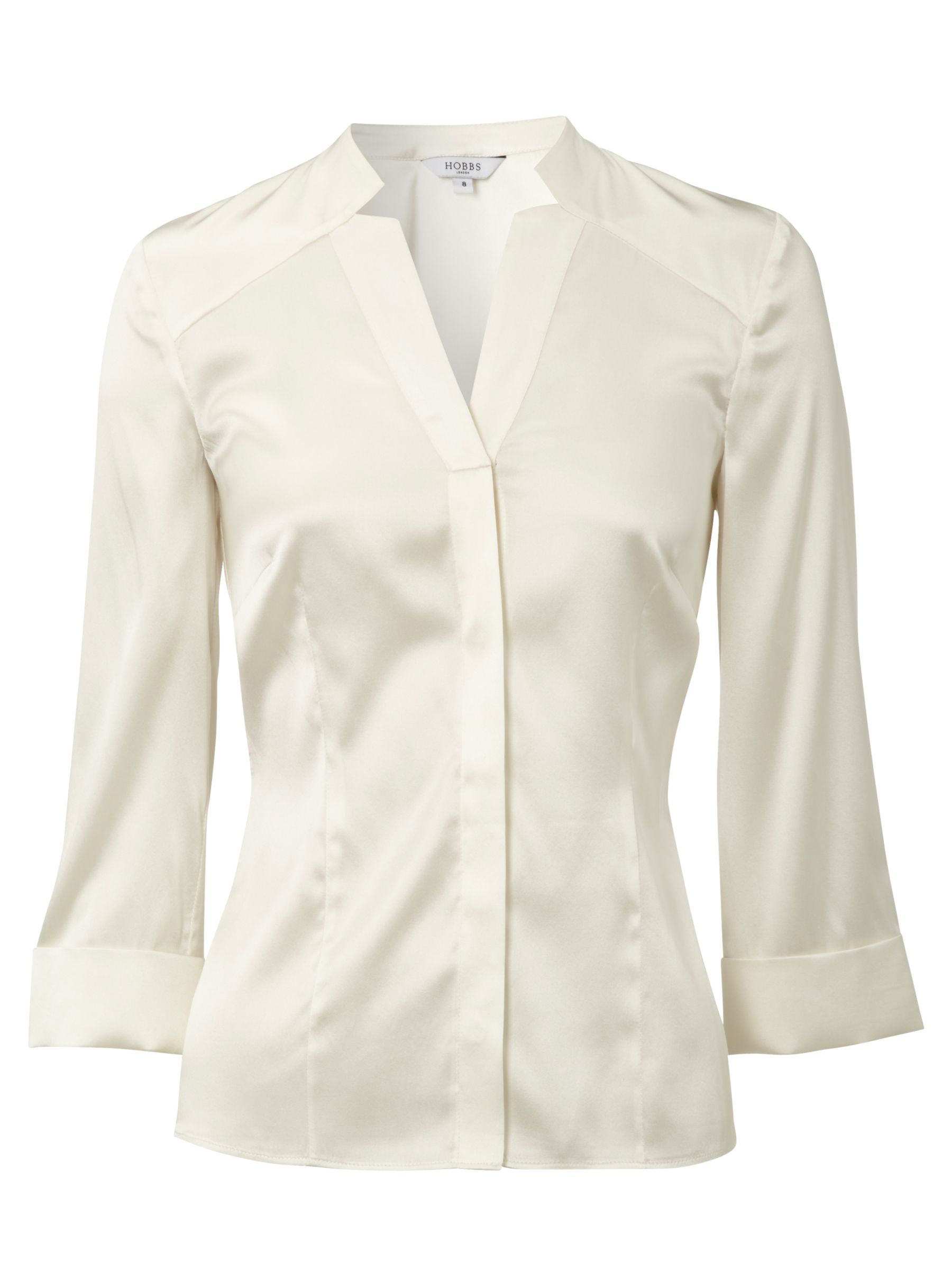 Hobbs Tennant Silk Blouse, Ivory