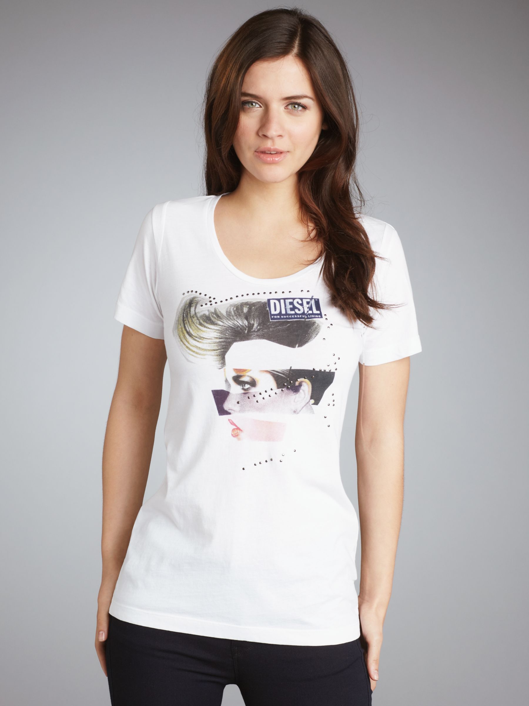 Diesel Tantoh Face Print T-shirt, White