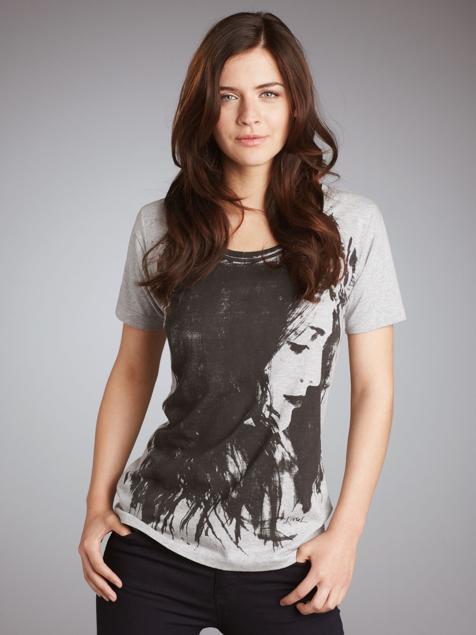 Tulax Face Print T-shirt, Grey