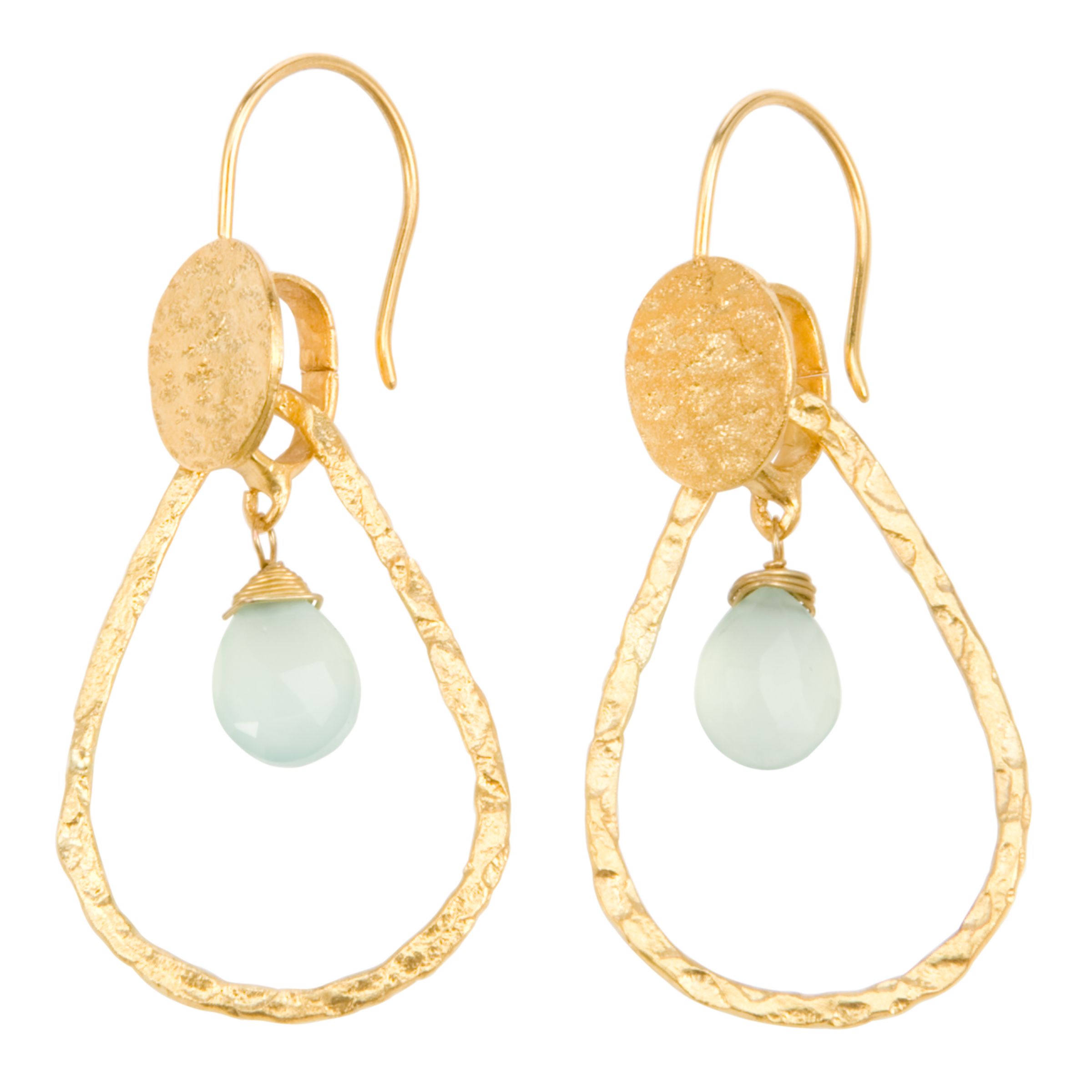 Azuni Teardrop Stone Earrings, Aqua Blue