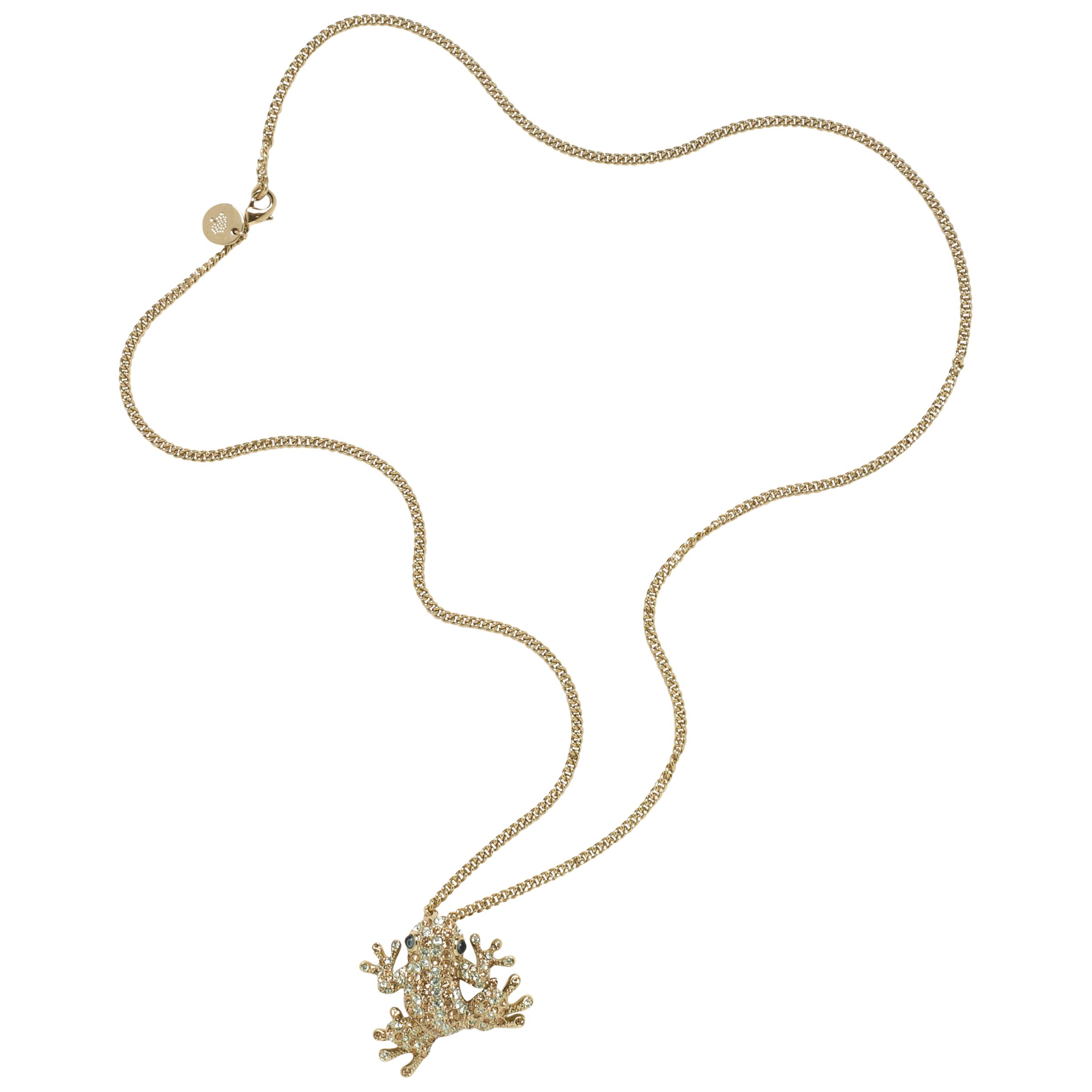 Mulberry Crystal Frog Pendant Necklace
