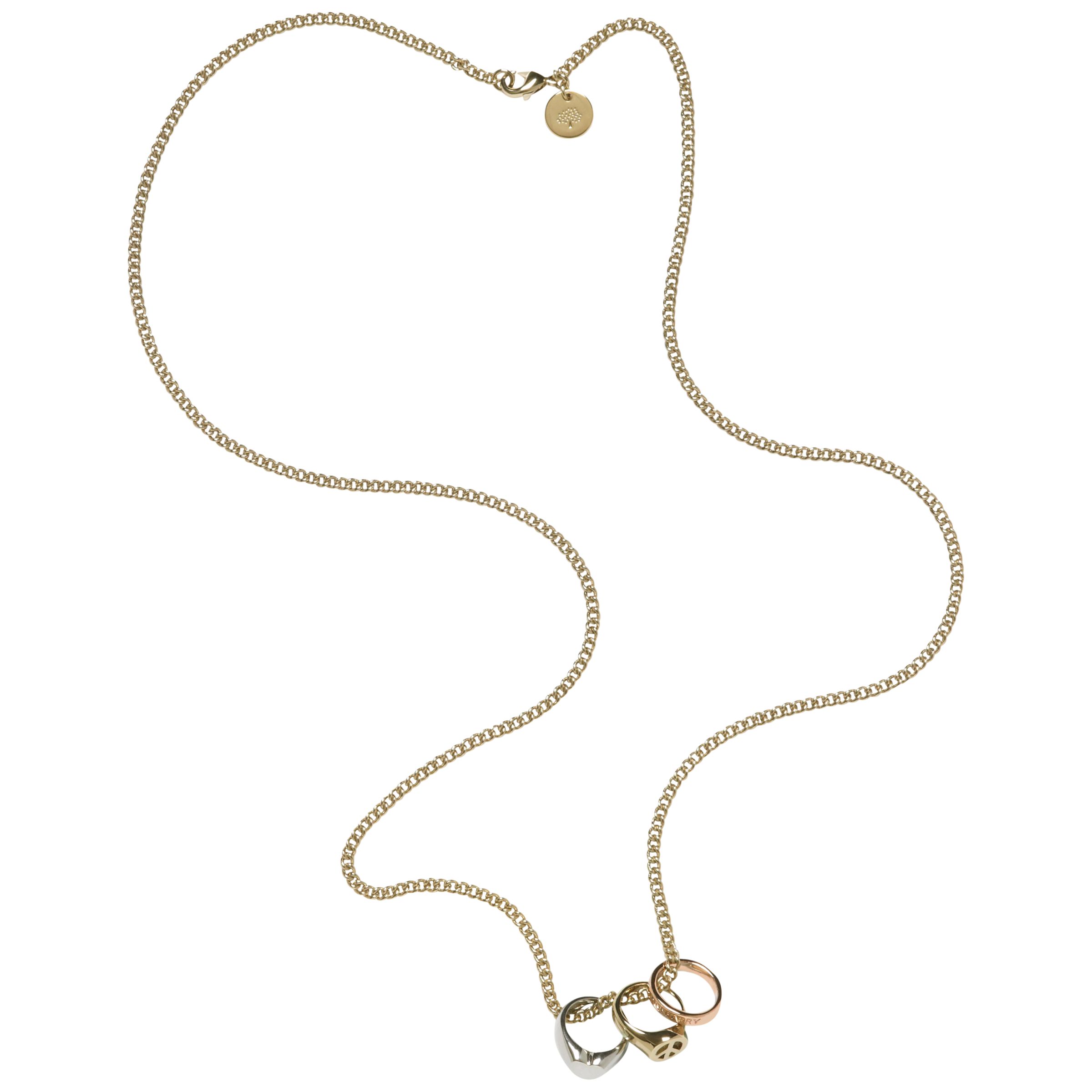 Mulberry Love And Peace Ring Necklace, Gold