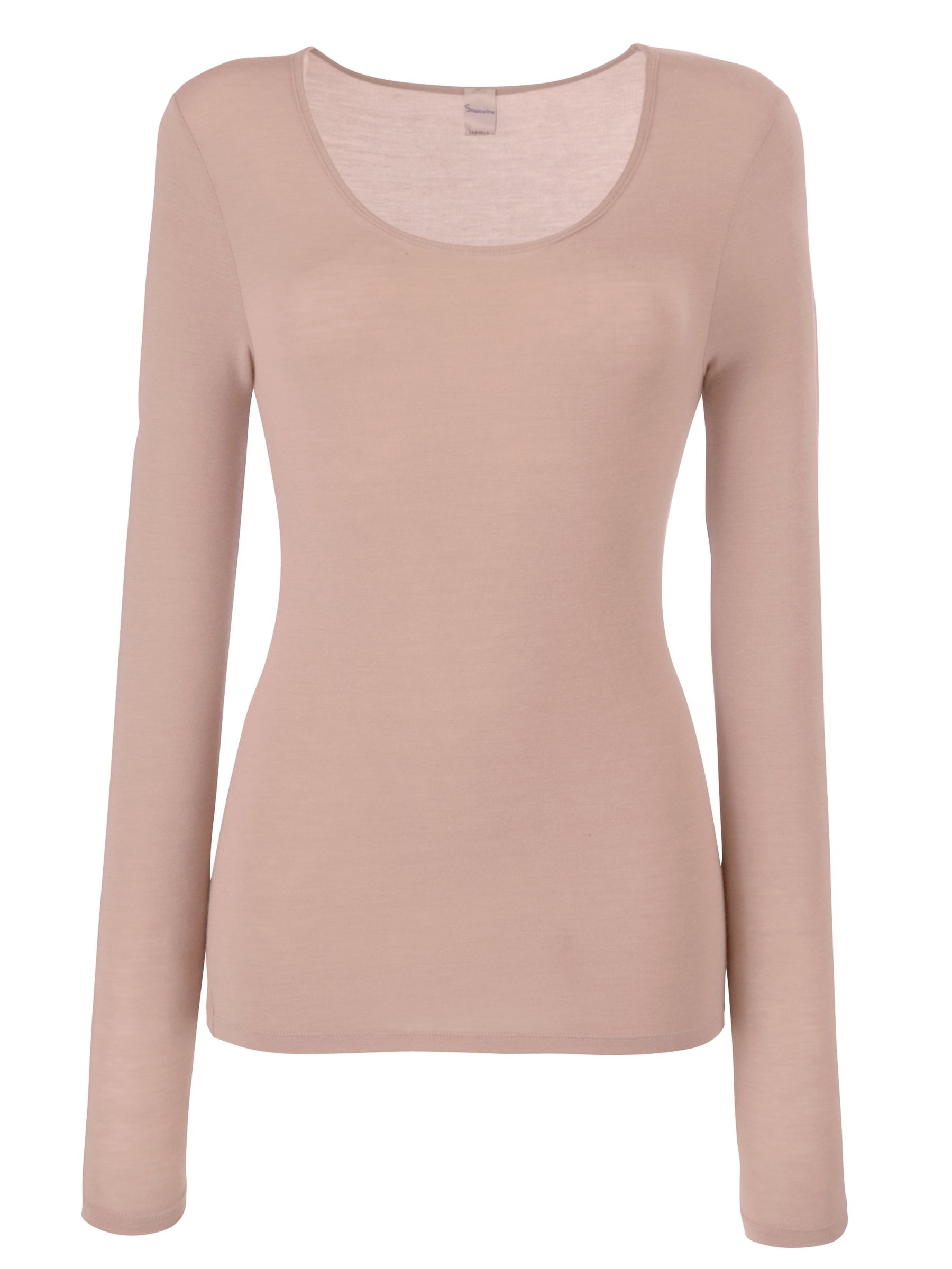 John Lewis Women Long Sleeve Heat Generating Thermal Top Taupe