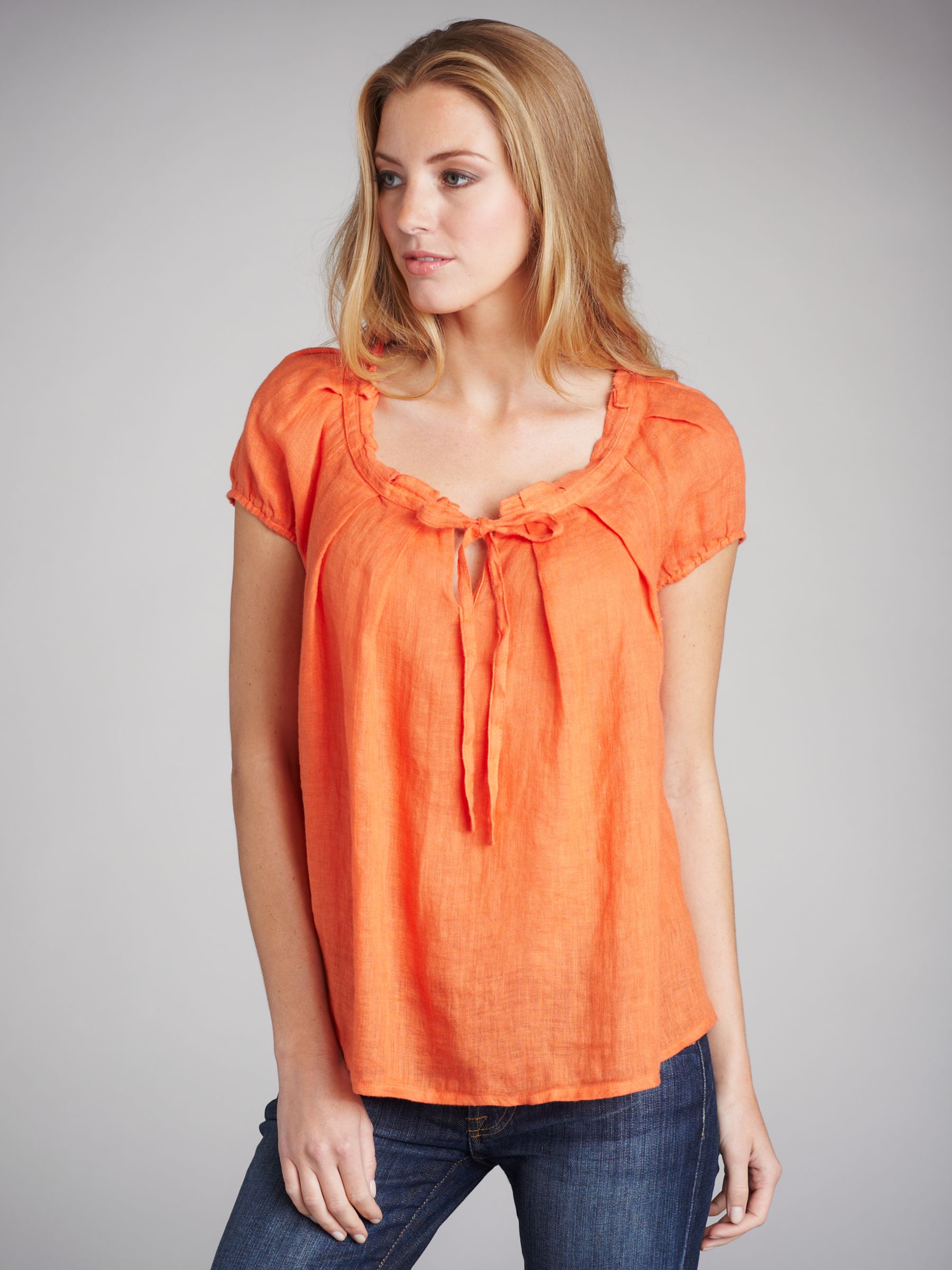 John Lewis Women Gauze Blouse, Orange