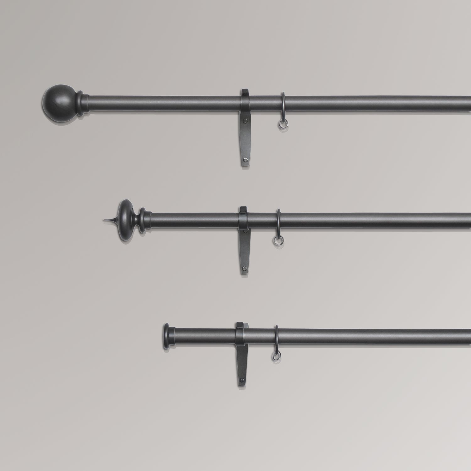 Traditional Forge Black Curtain Pole,