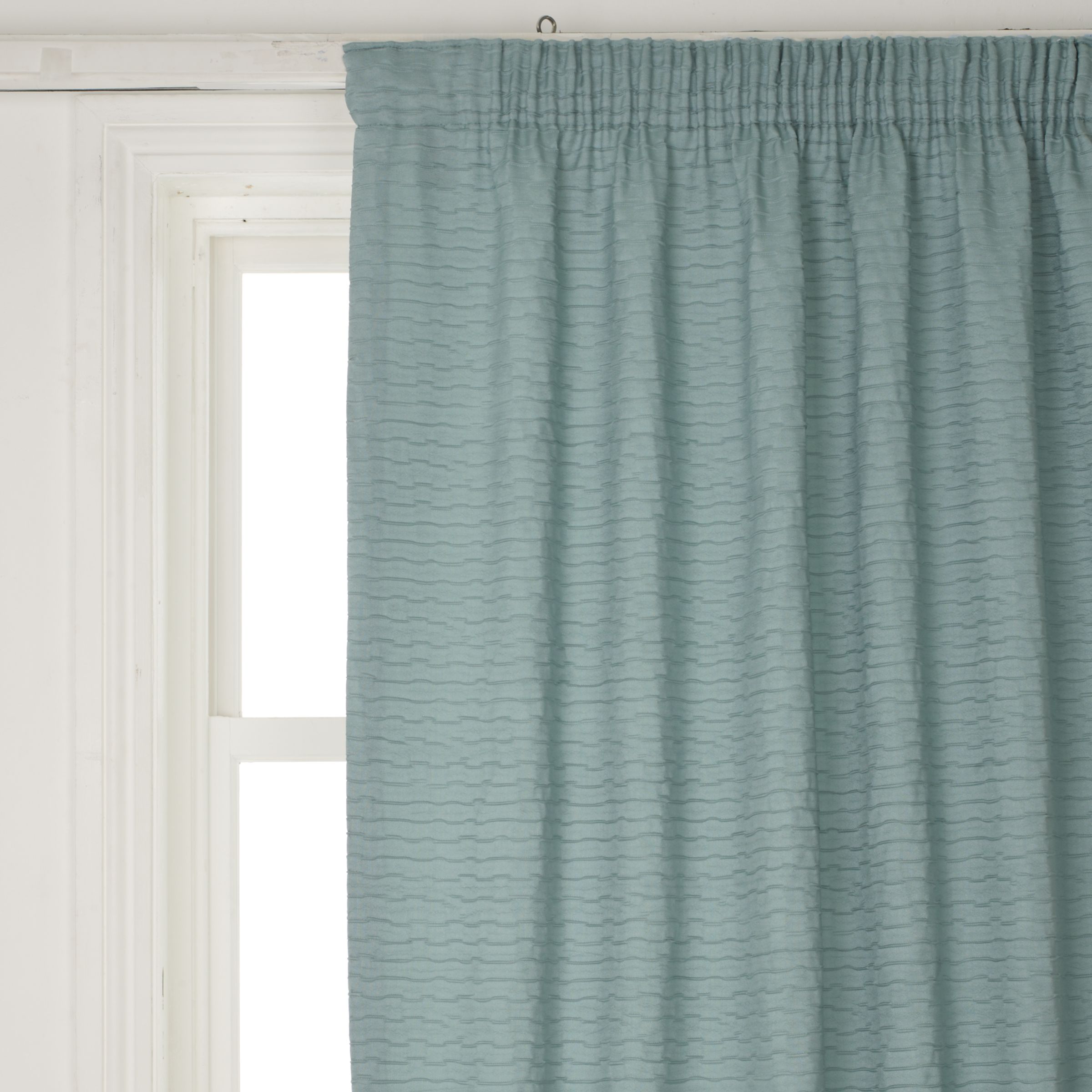 Riva Pencil Pleat Curtains, Soft Teal