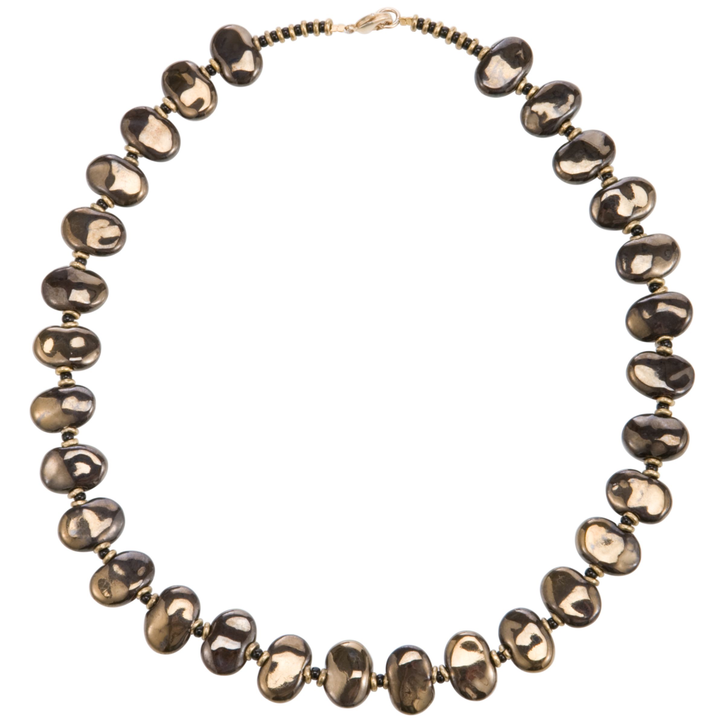 Kazuri Shale Gold Bead Necklace