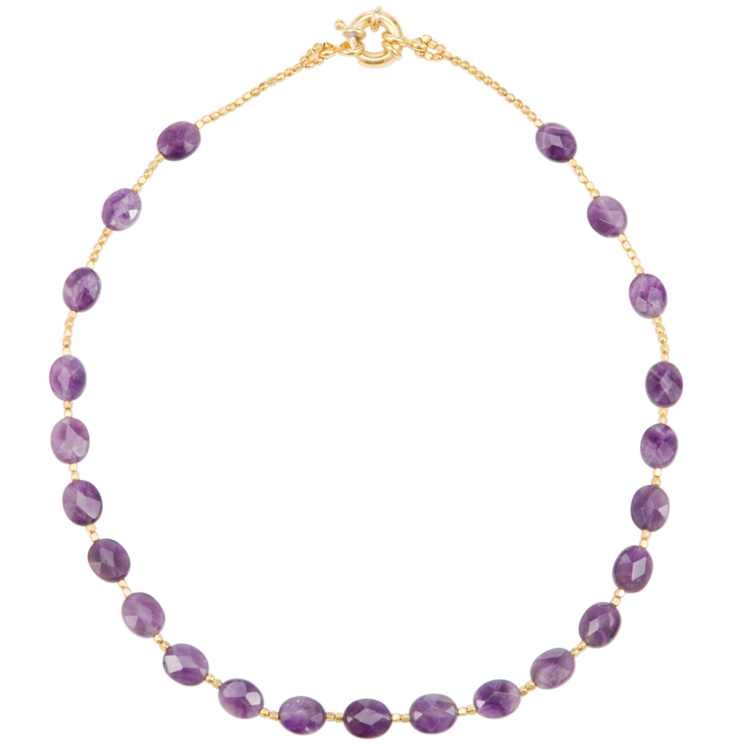 Azuni Faceted Semi Precious Stone Necklace, Amethyst