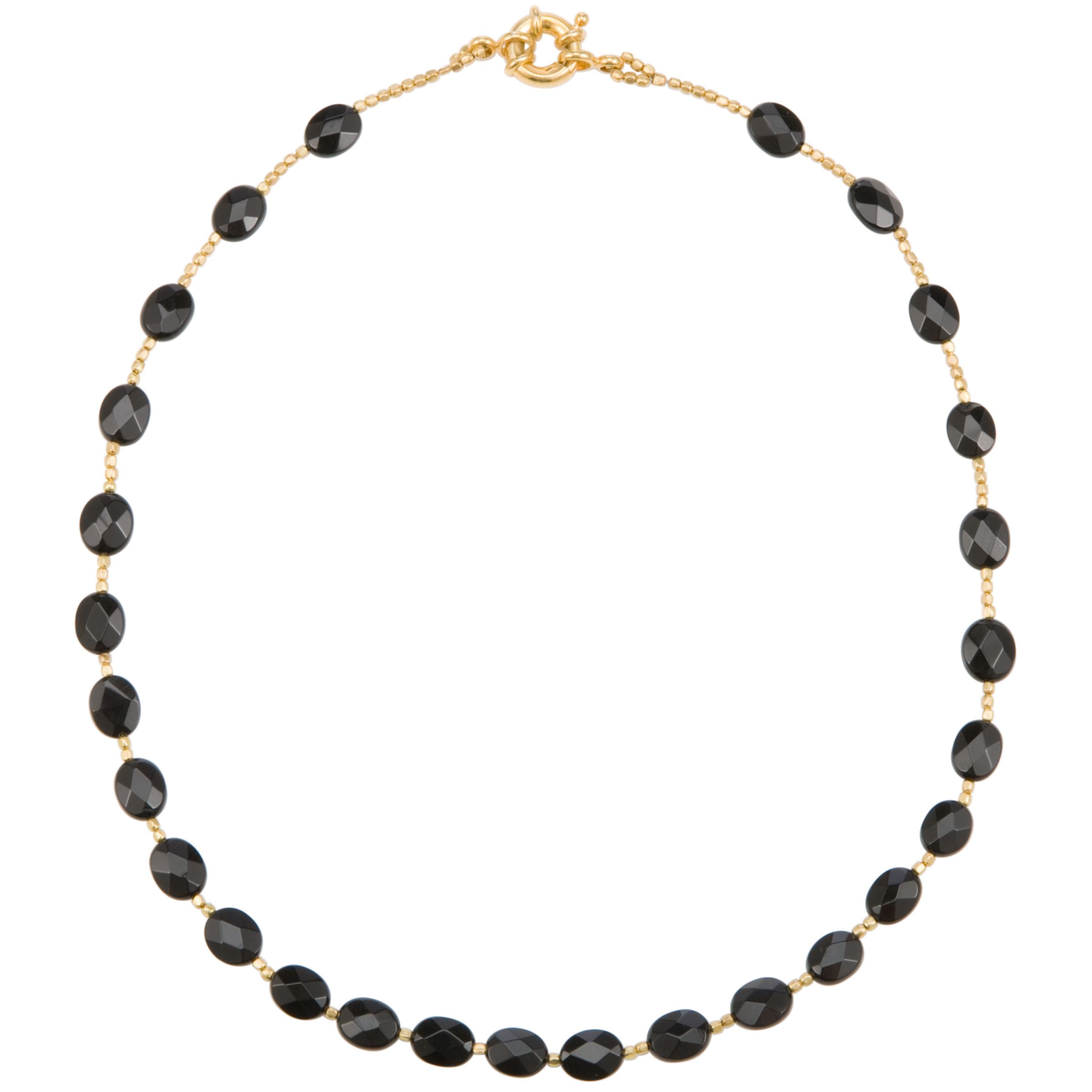 Azuni Faceted Semi Precious Stone Necklace, Onyx