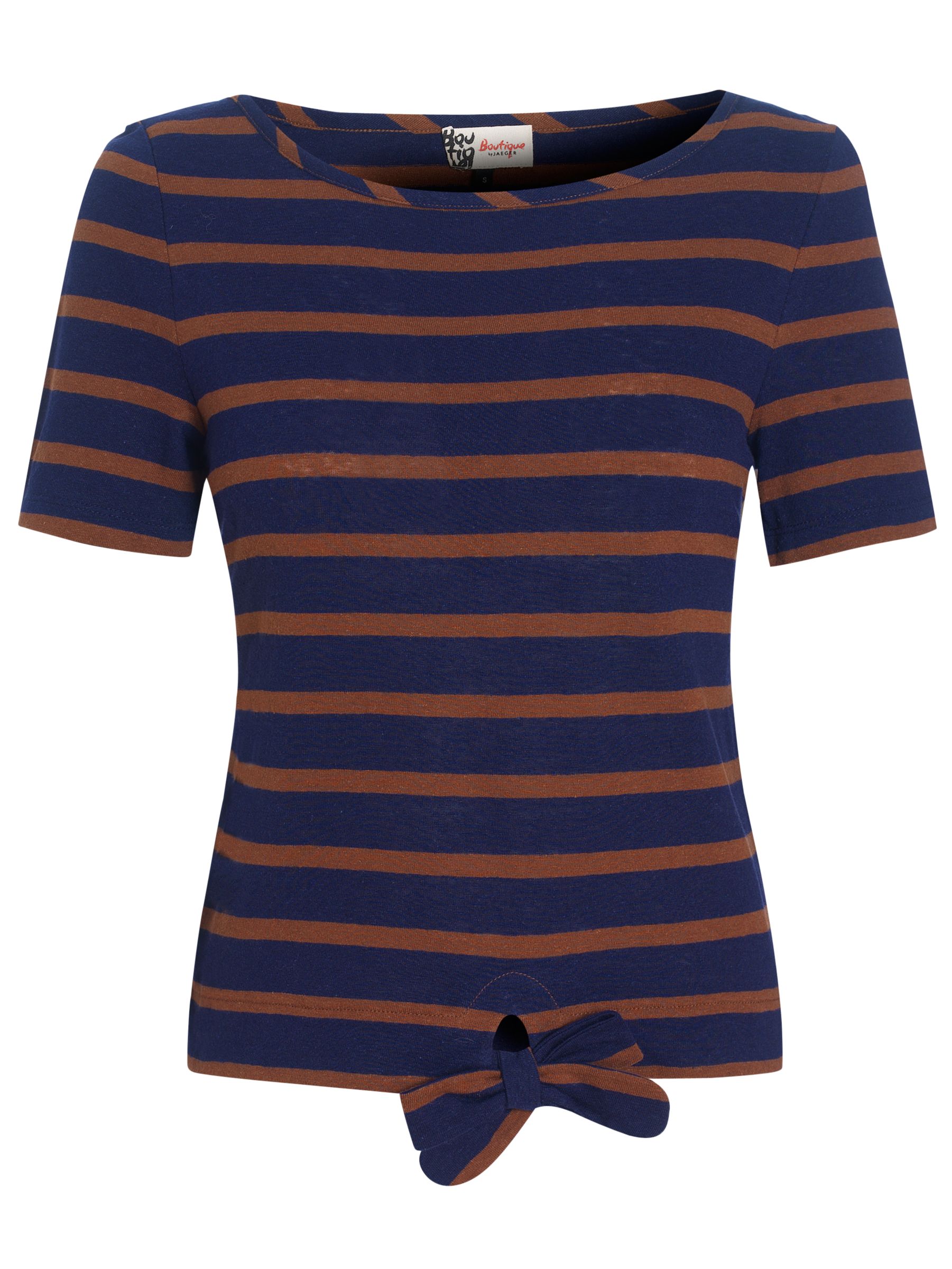 Boutique by Jaeger Stripe Knot T-Shirt, Navy